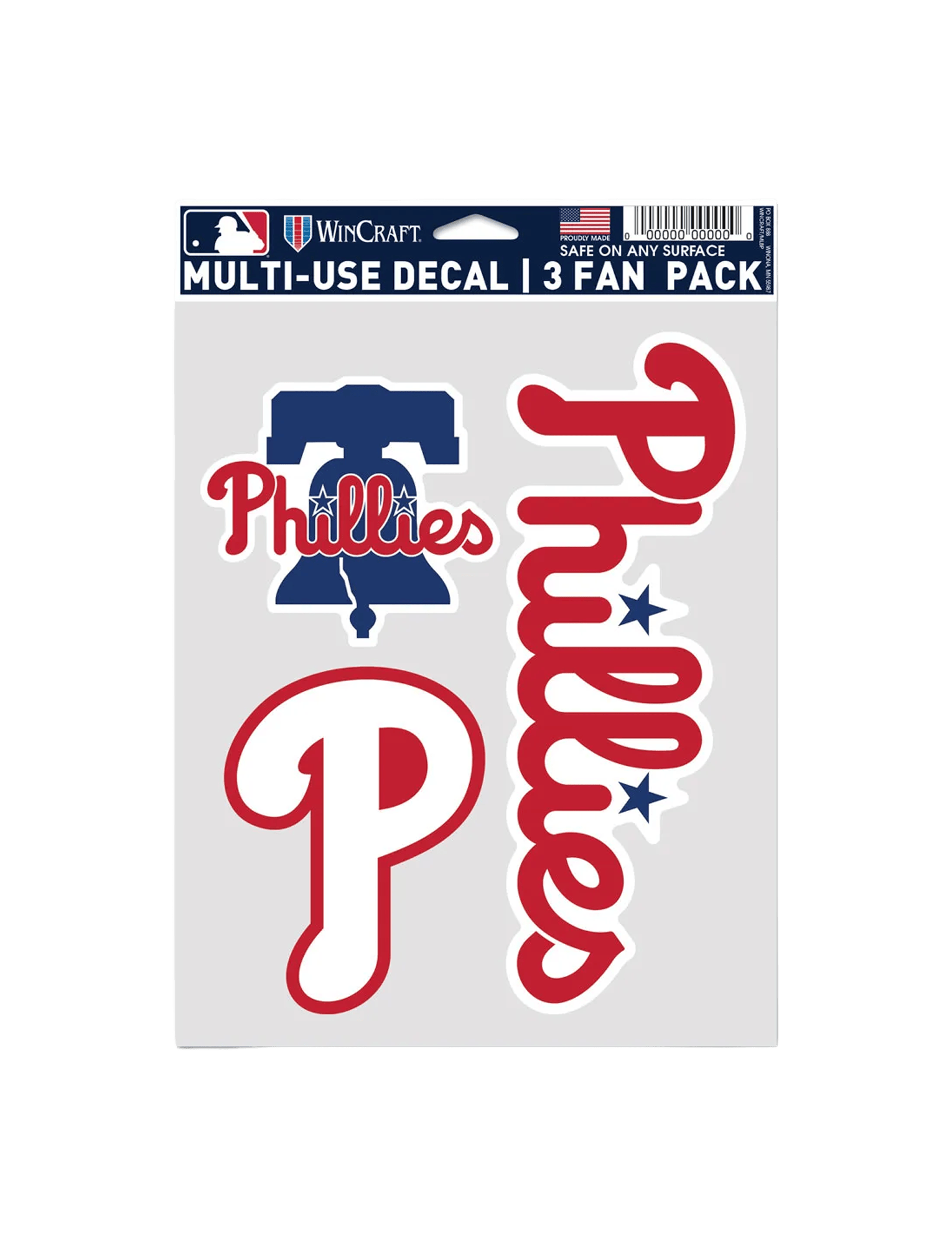 Philadelphia Phillies Wincraft MLB Team 3 Pack Decal Set