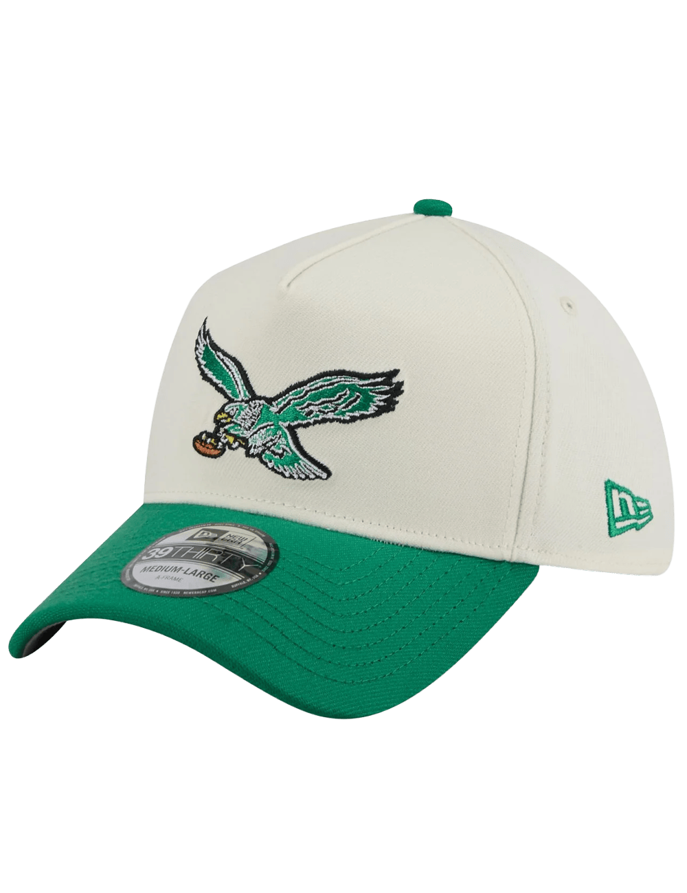 Philadelphia Eagles New Era NFL Historic 39THIRTY A-Frame Stretch-Fit Hat - Chrome