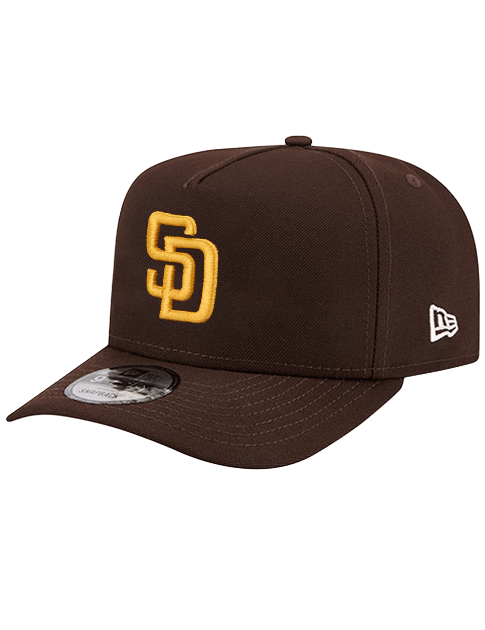San Diego Padres New Era MLB Side Script 9FIFTY A-Frame Pre-Curved Snapback Hat - Brown