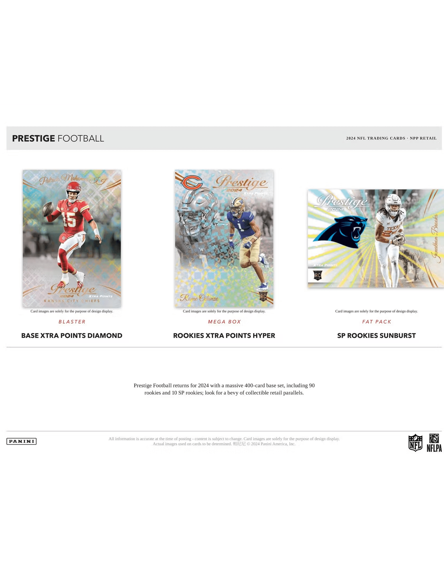 2024 Panini NFL Prestige Football Trading Card Blaster Box