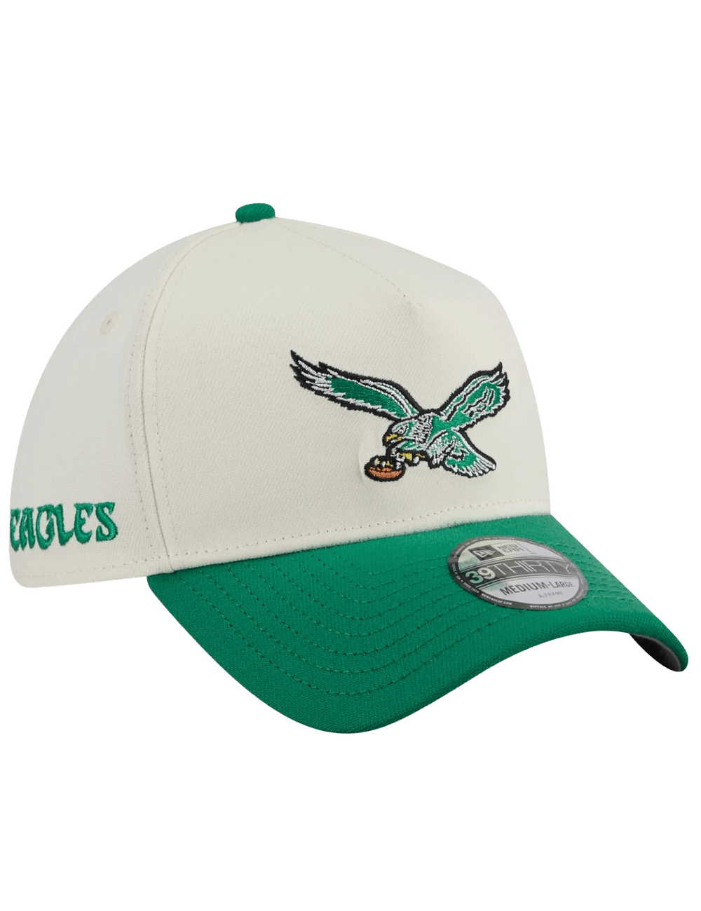 Philadelphia Eagles New Era NFL Historic 39THIRTY A-Frame Stretch-Fit Hat - Chrome