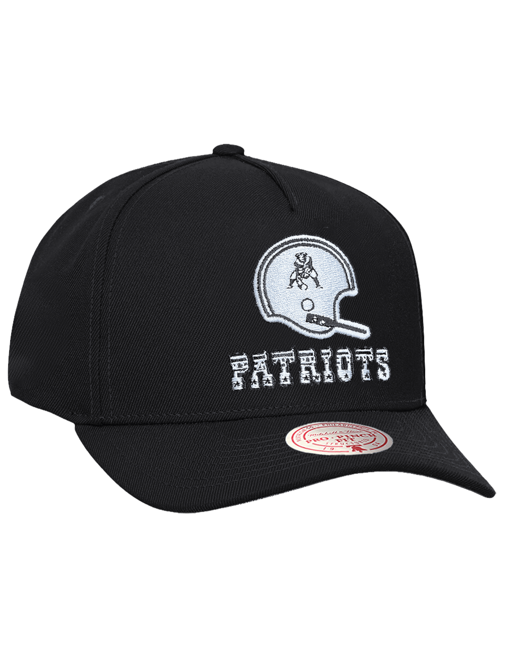 New England Patriots Mitchell & Ness NFL Throwback Monochrome Pro Pinch Snapback Hat - Black