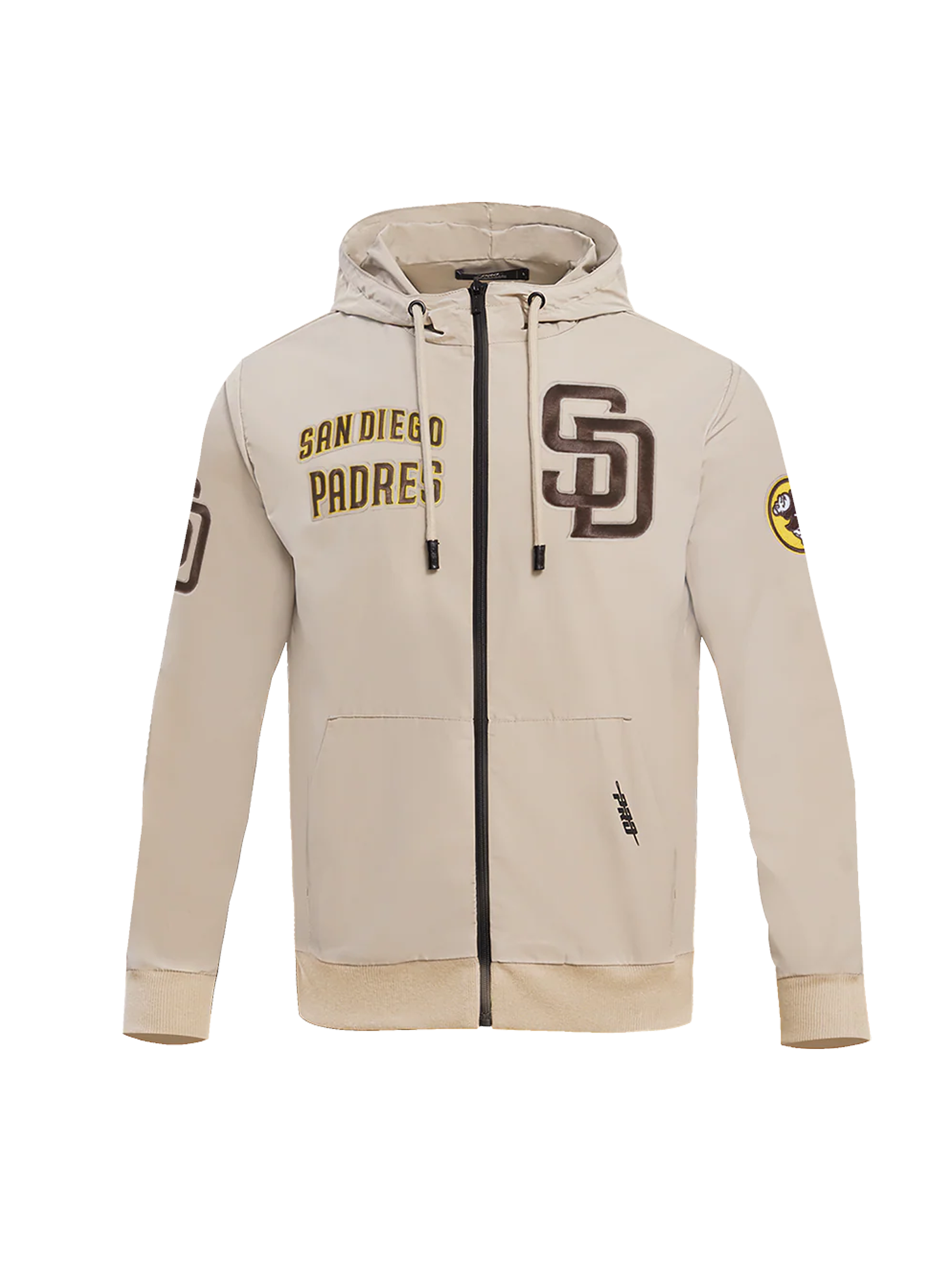 San Diego Padres Pro Standard MLB Woven Wind Zip Hoodie Jumper - Light Brown
