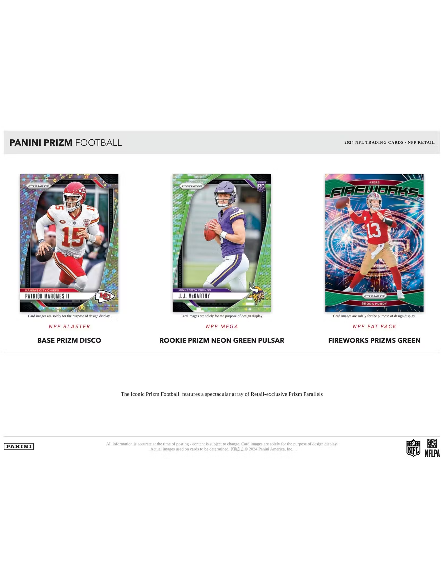 2024 Panini NFL Prizm Football Trading Card Retail Pack