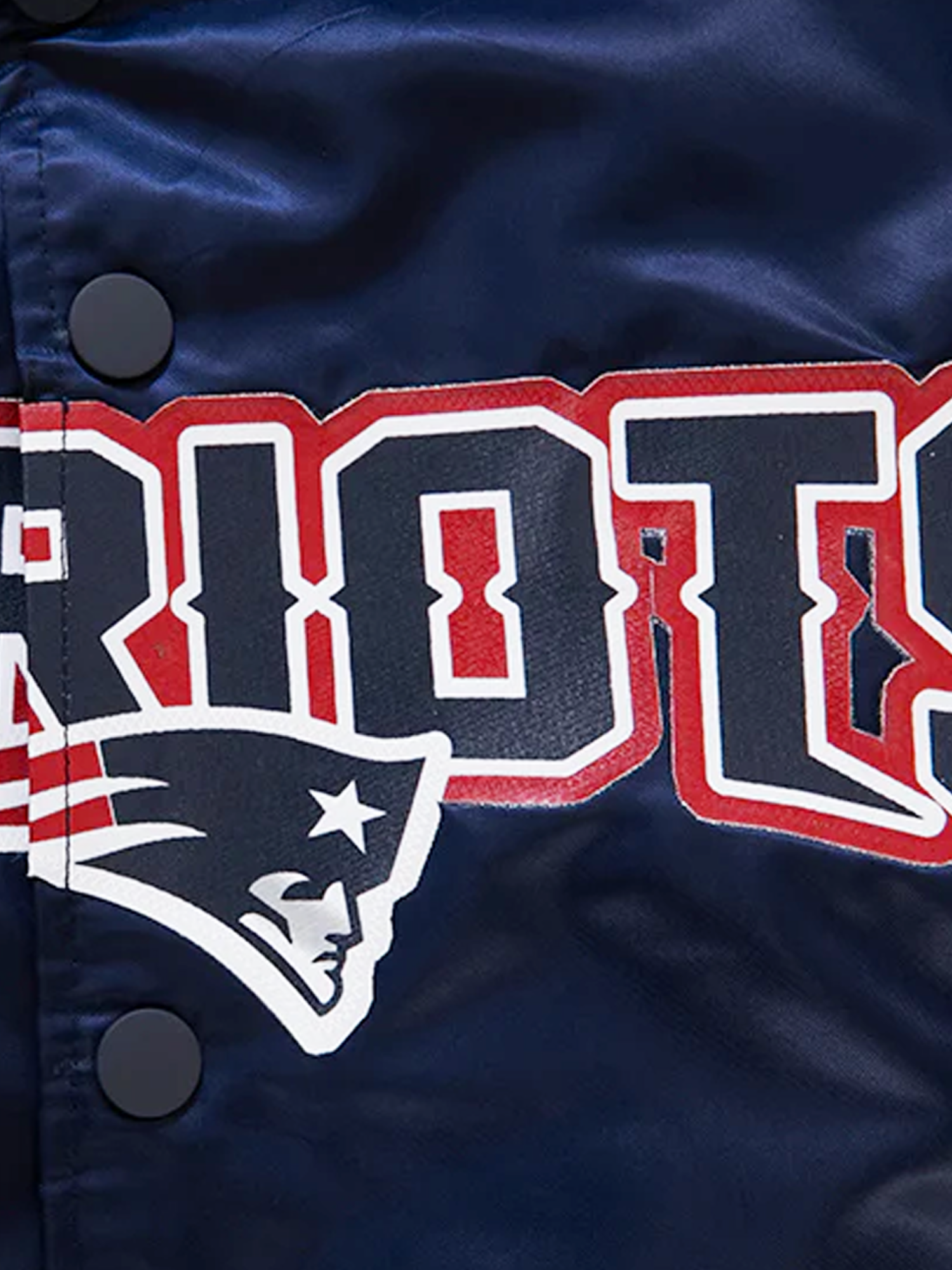 New England Patriots Pro Standard NFL Team Classic Satin Button Jacket - Navy