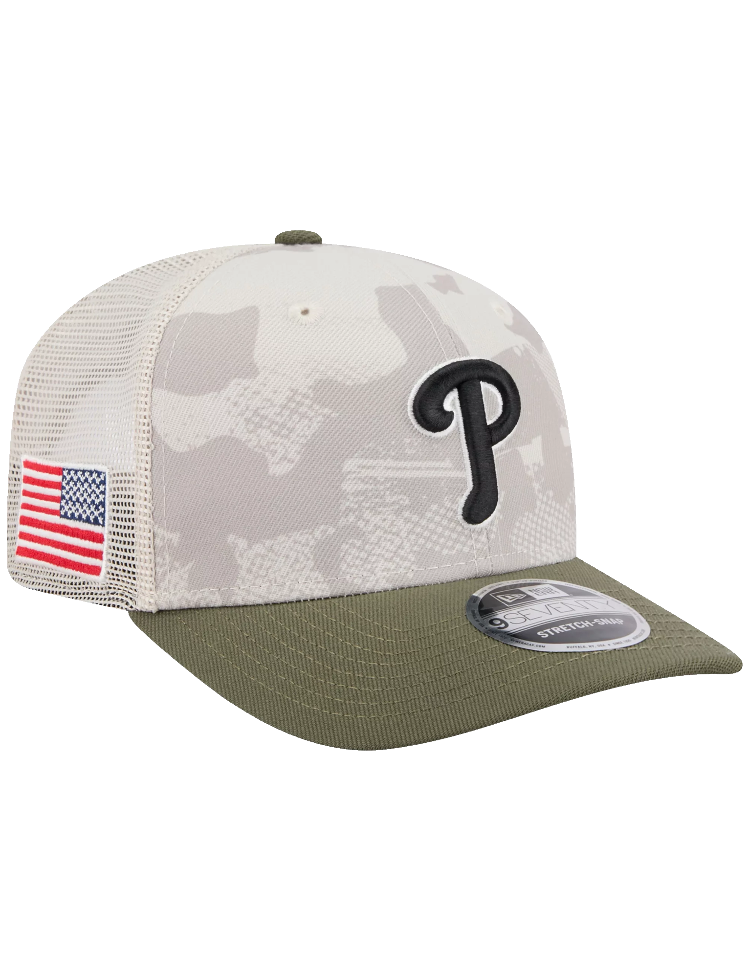 Philadelphia Phillies New Era MLB Armed Forces 2025 9SEVENTY Stretch-Snapback Hat