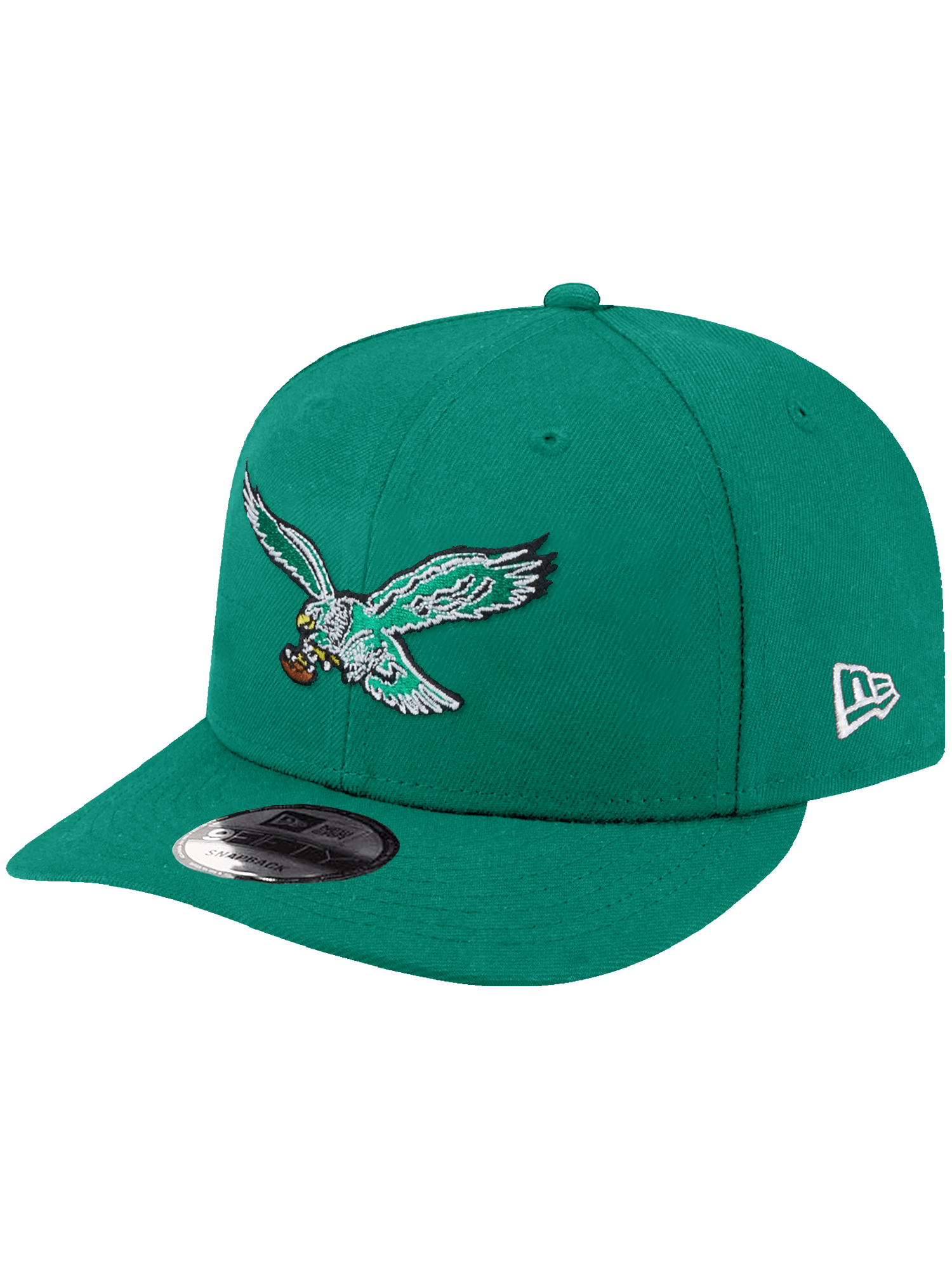 Philadelphia Eagles New Era NFL Throwback 9FIFTY Pre-Curved Snapback Hat - Kelly Green
