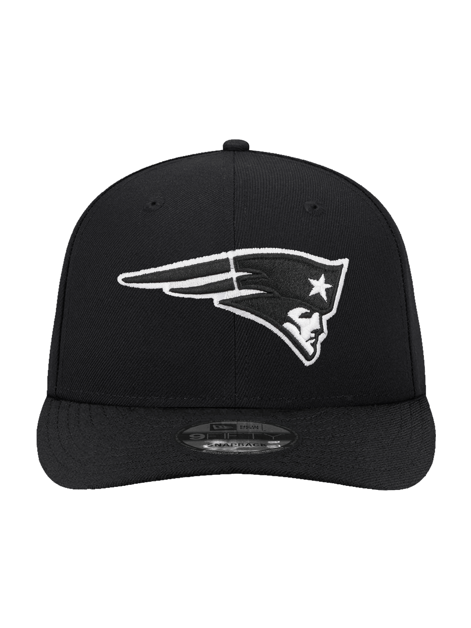 New England Patriots New Era NFL Black & White Pre-Curved 9FIFTY Snapback Hat