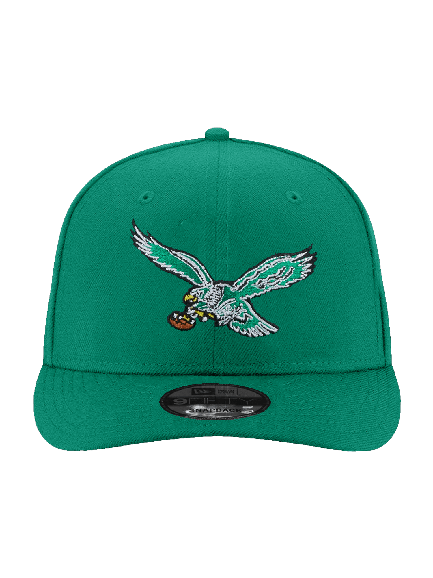 Philadelphia Eagles New Era NFL Throwback 9FIFTY Pre-Curved Snapback Hat - Kelly Green