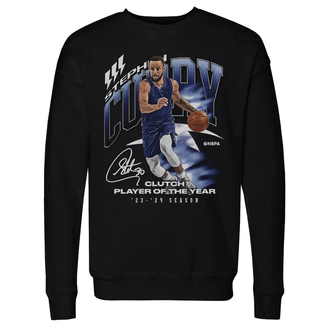 Steph Curry Golden State Warriors 500 Level NBA Clutch Award Crew Jumper - Black