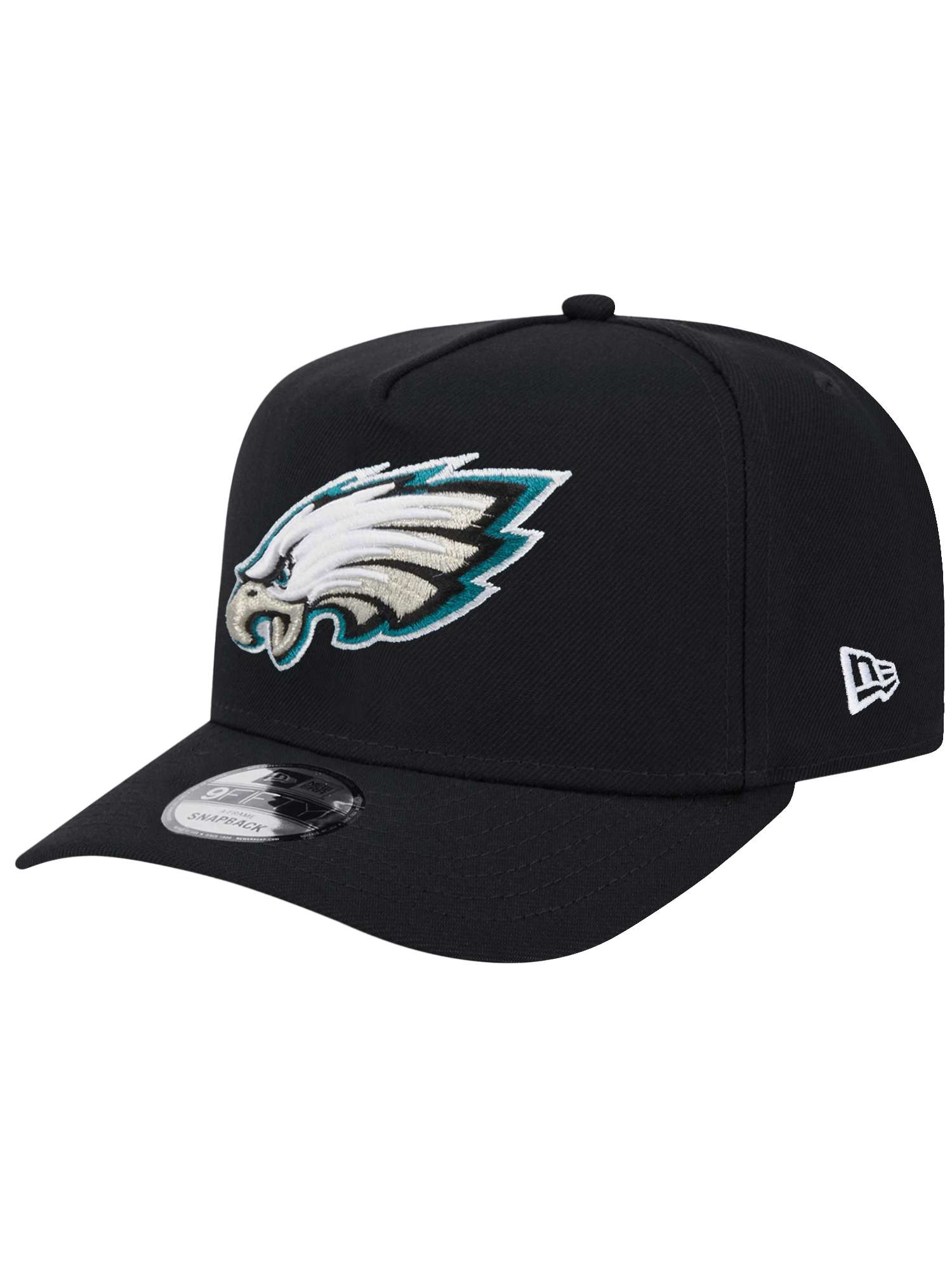 Philadelphia Eagles New Era NFL Team 9FIFTY A-Frame Pre-Curved Snapback Hat - Black