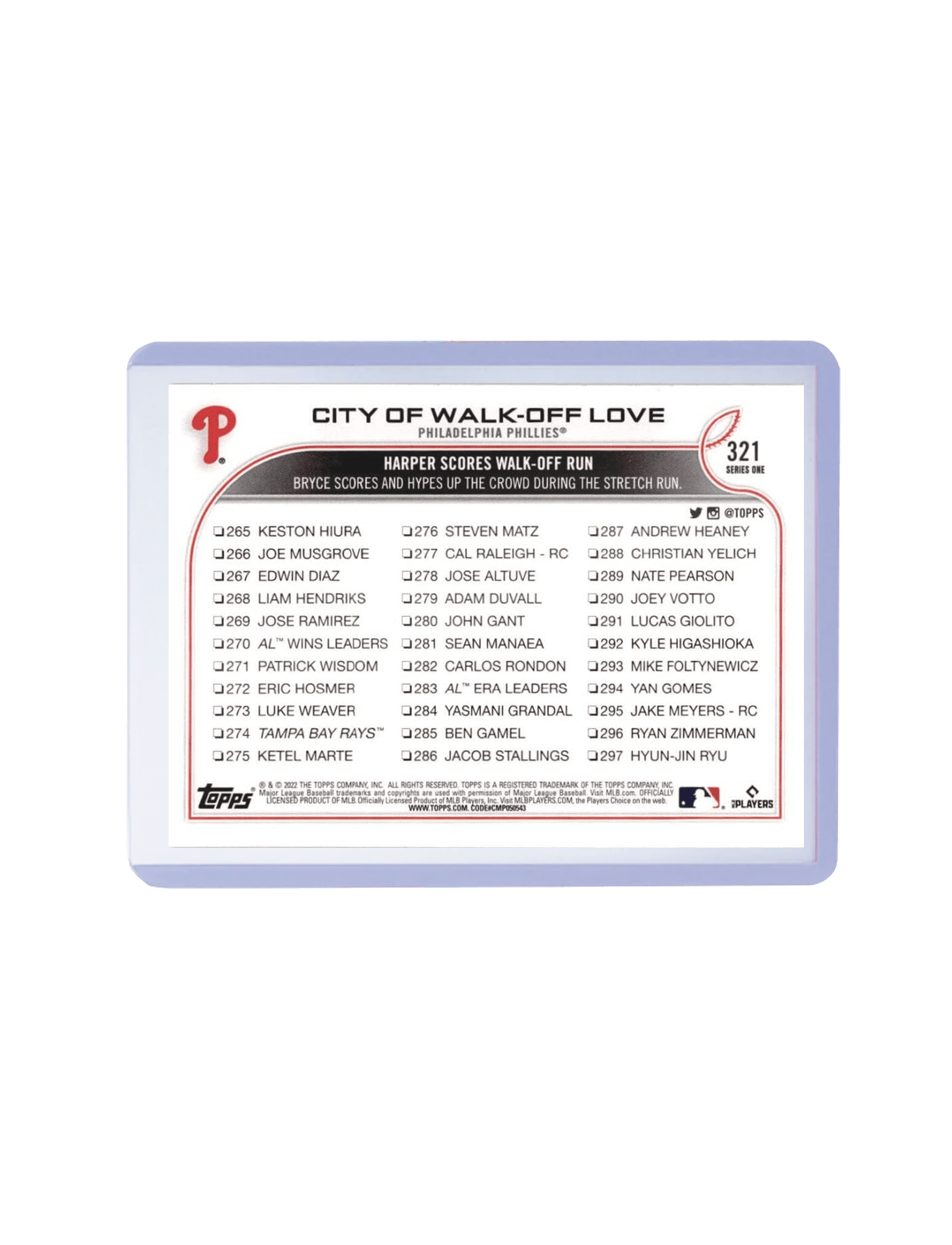 Philadelphia Phillies Topps MLB Series 1 22 Walk Off Card