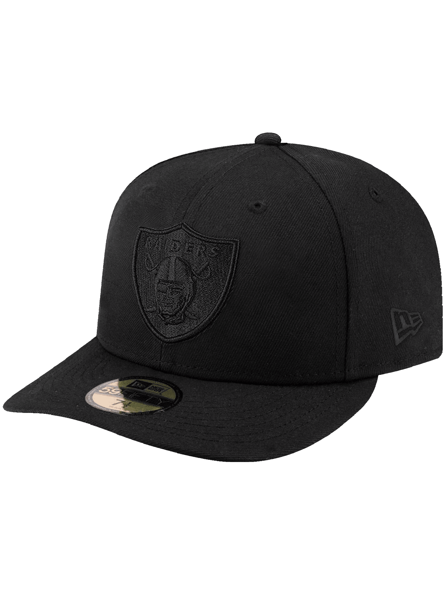 Las Vegas Raiders New Era NFL Black On Black Pre-Curved 59FIFTY Fitted Hat