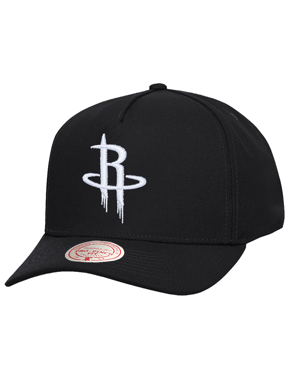 Houston Rockets Mitchell & Ness NBA Monochrome Pro Pinch Snapback Hat - Black