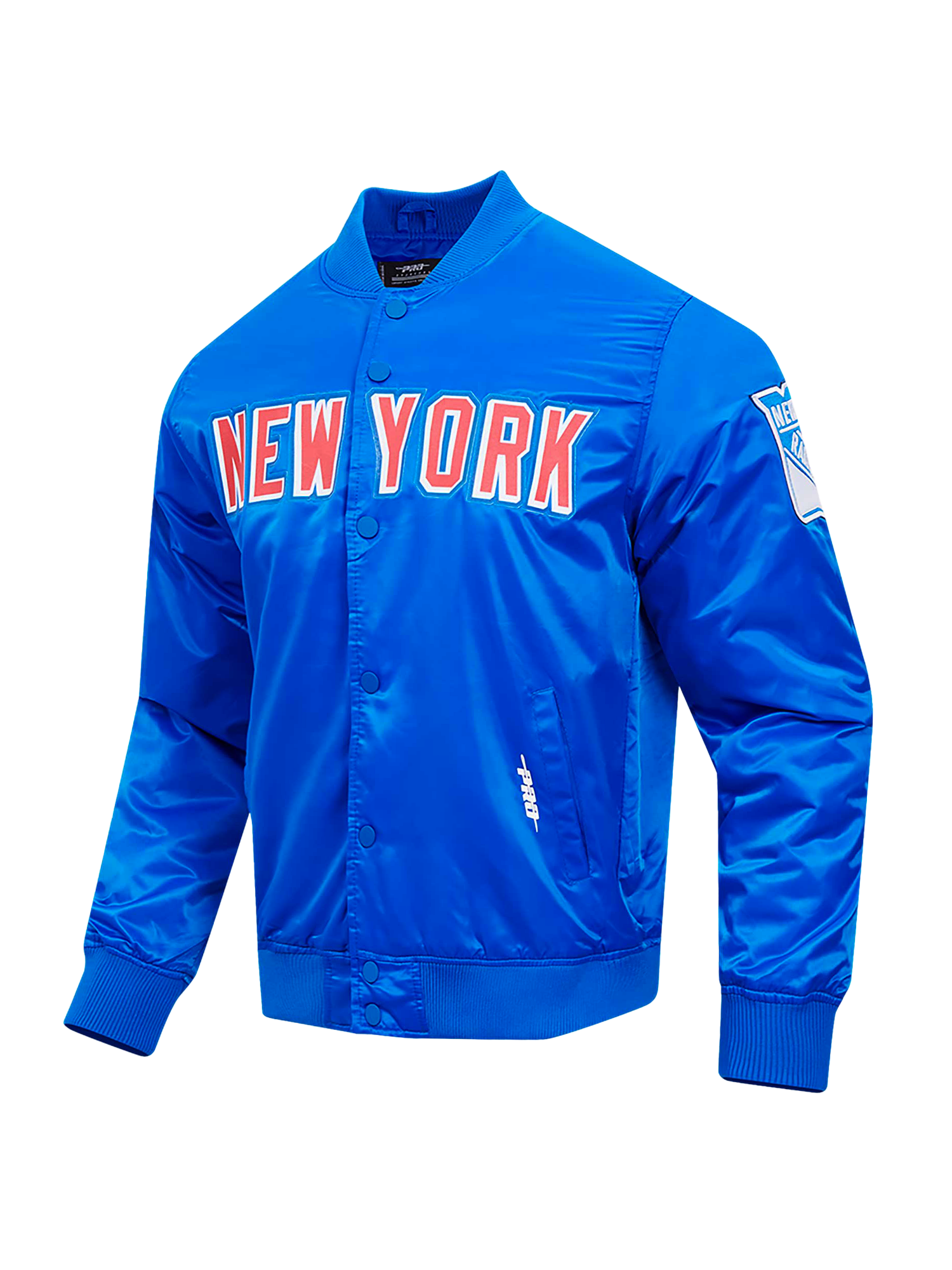 New York Rangers Pro Standard NHL Team Classic Satin Button Jacket - Blue