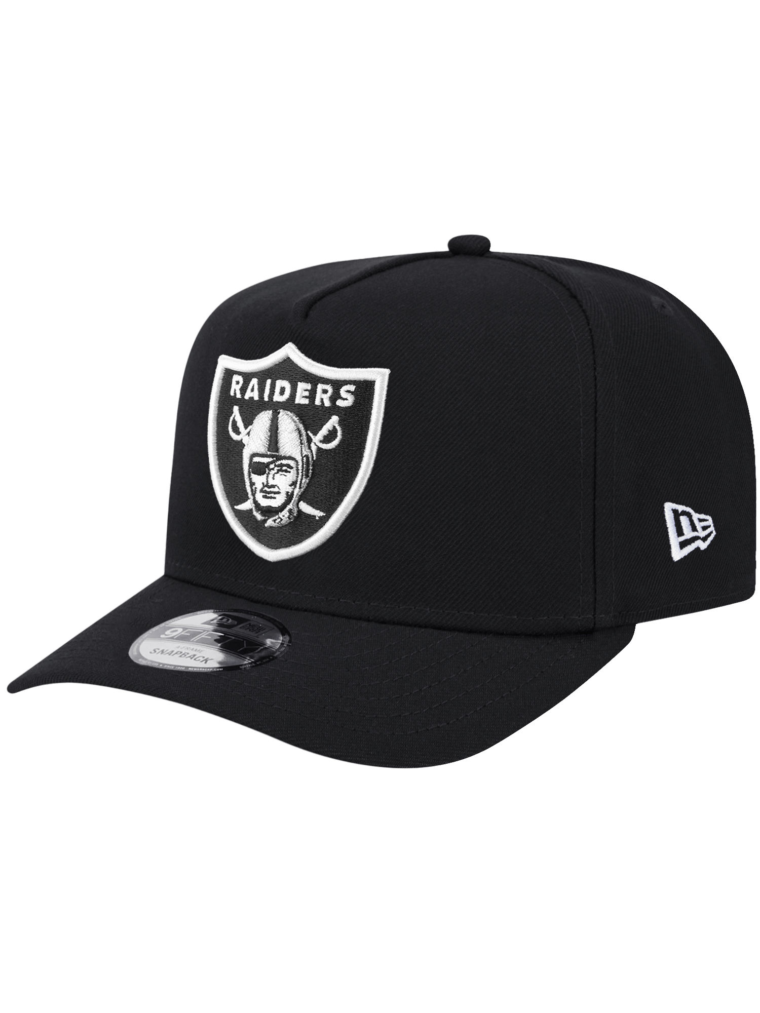 Las Vegas Raiders New Era NFL Team 9FIFTY A-Frame Pre-Curved Snapback Hat - Black