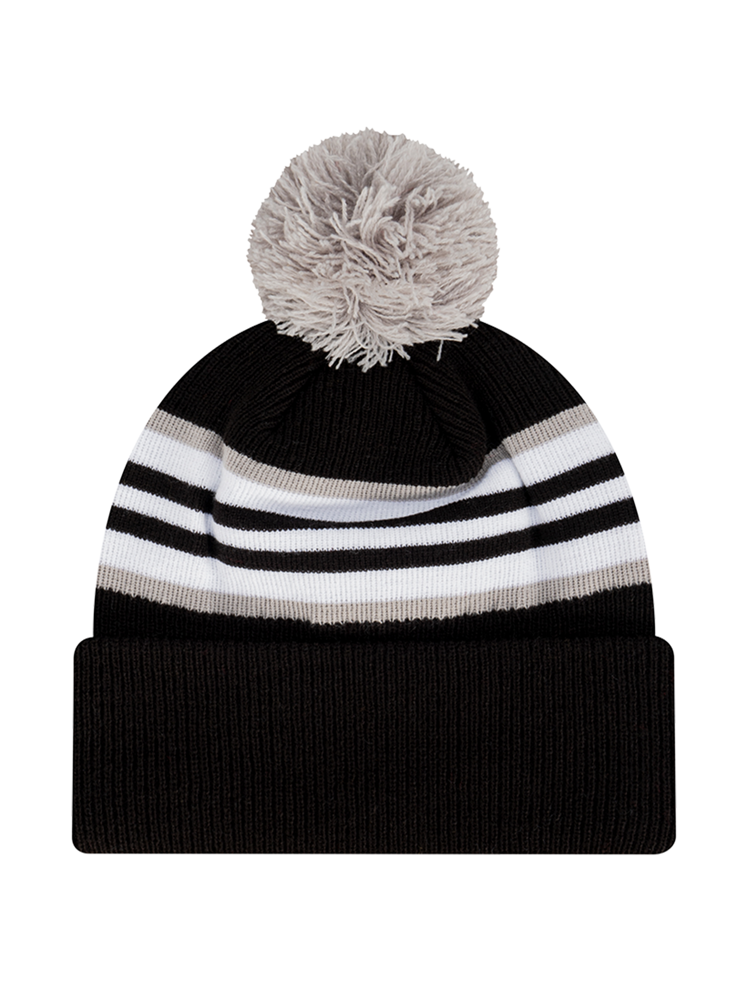 Las Vegas Raiders New Era NFL Stripe Hit Knit Beanie - Black