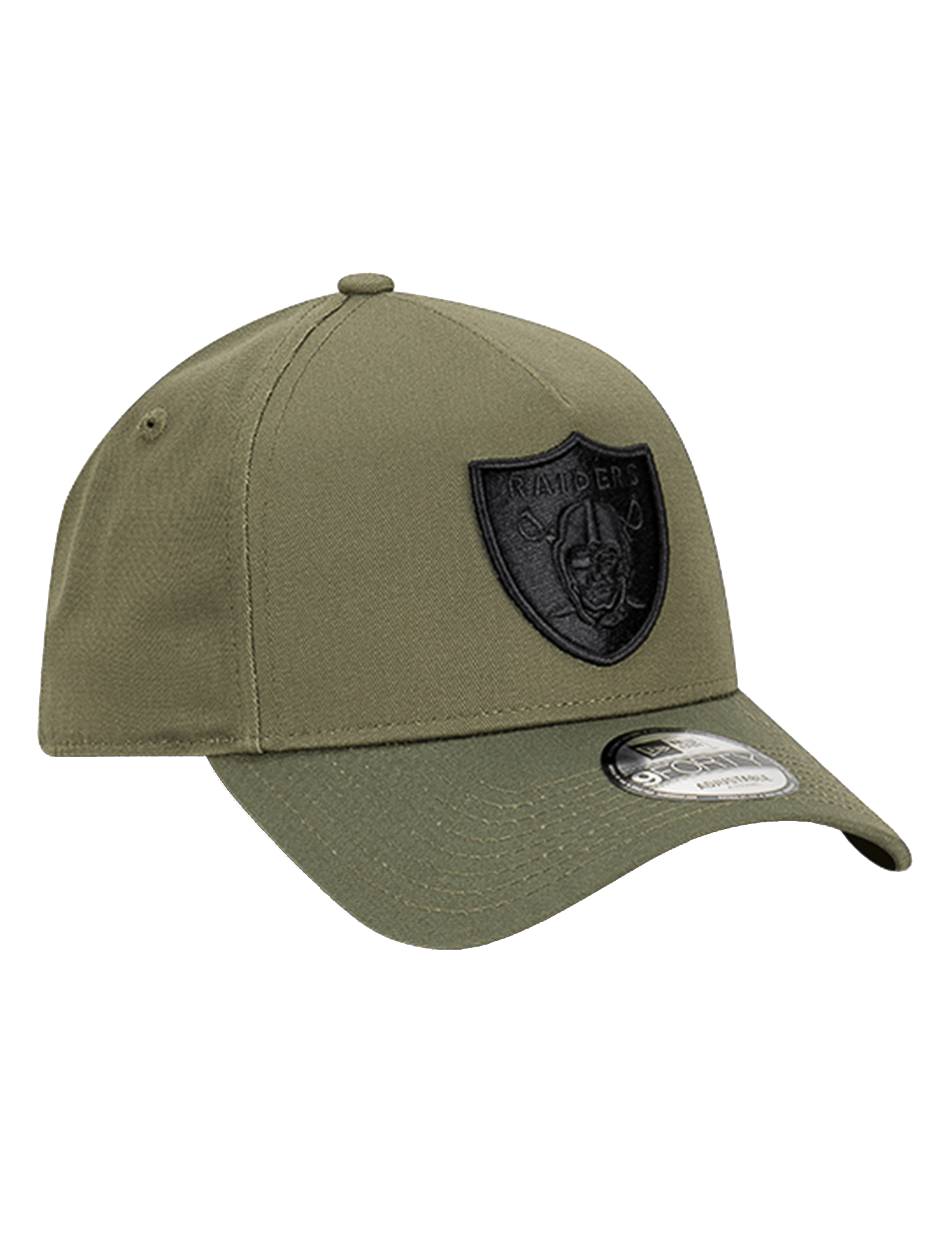 Las Vegas Raiders New Era NFL Black Tonal 9FORTY A-Frame Snapback Hat - Olive