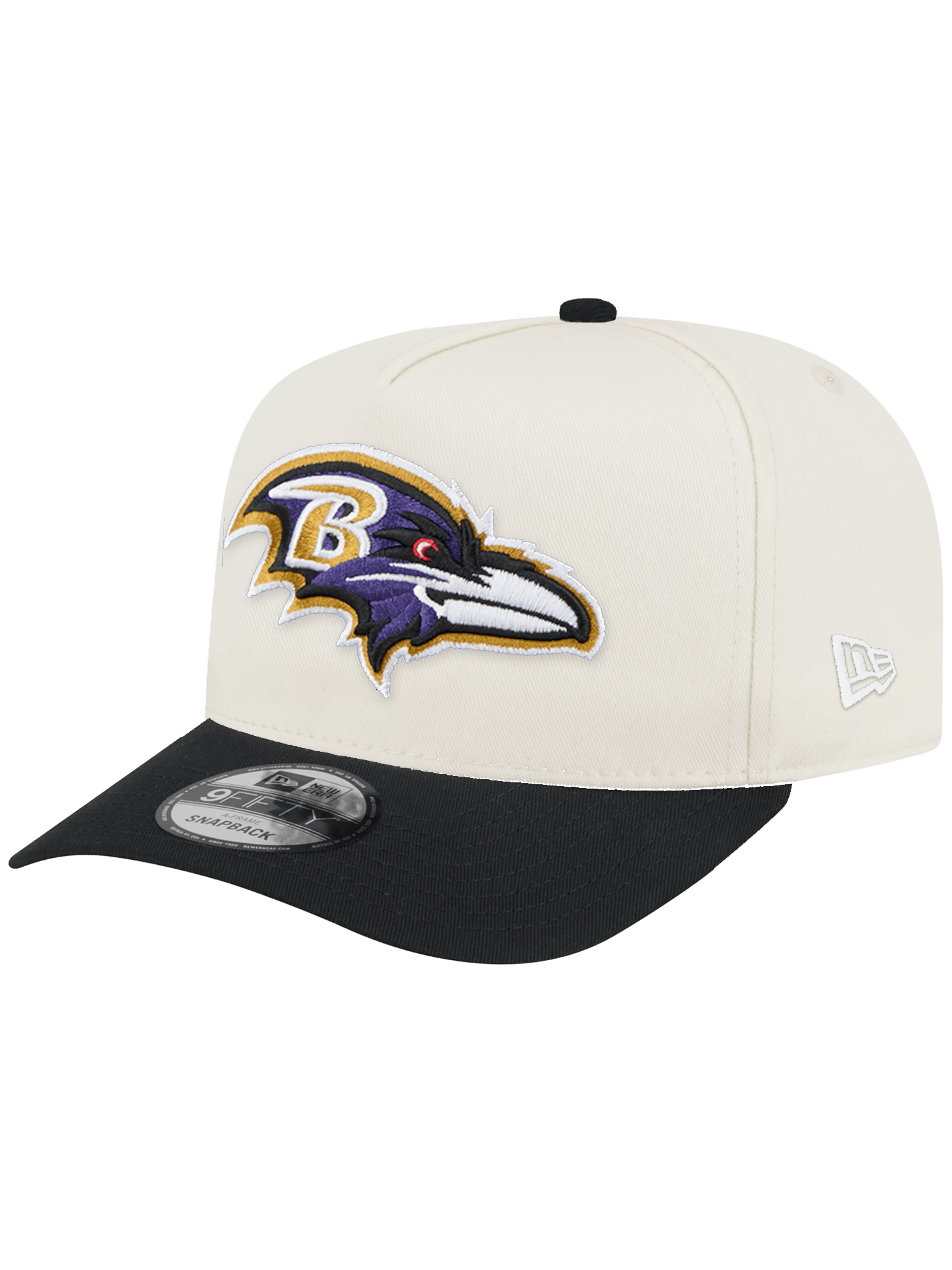 Baltimore Ravens New Era NFL Team 2T 9FIFTY A-Frame Pre-Curved Snapback Hat - Chrome