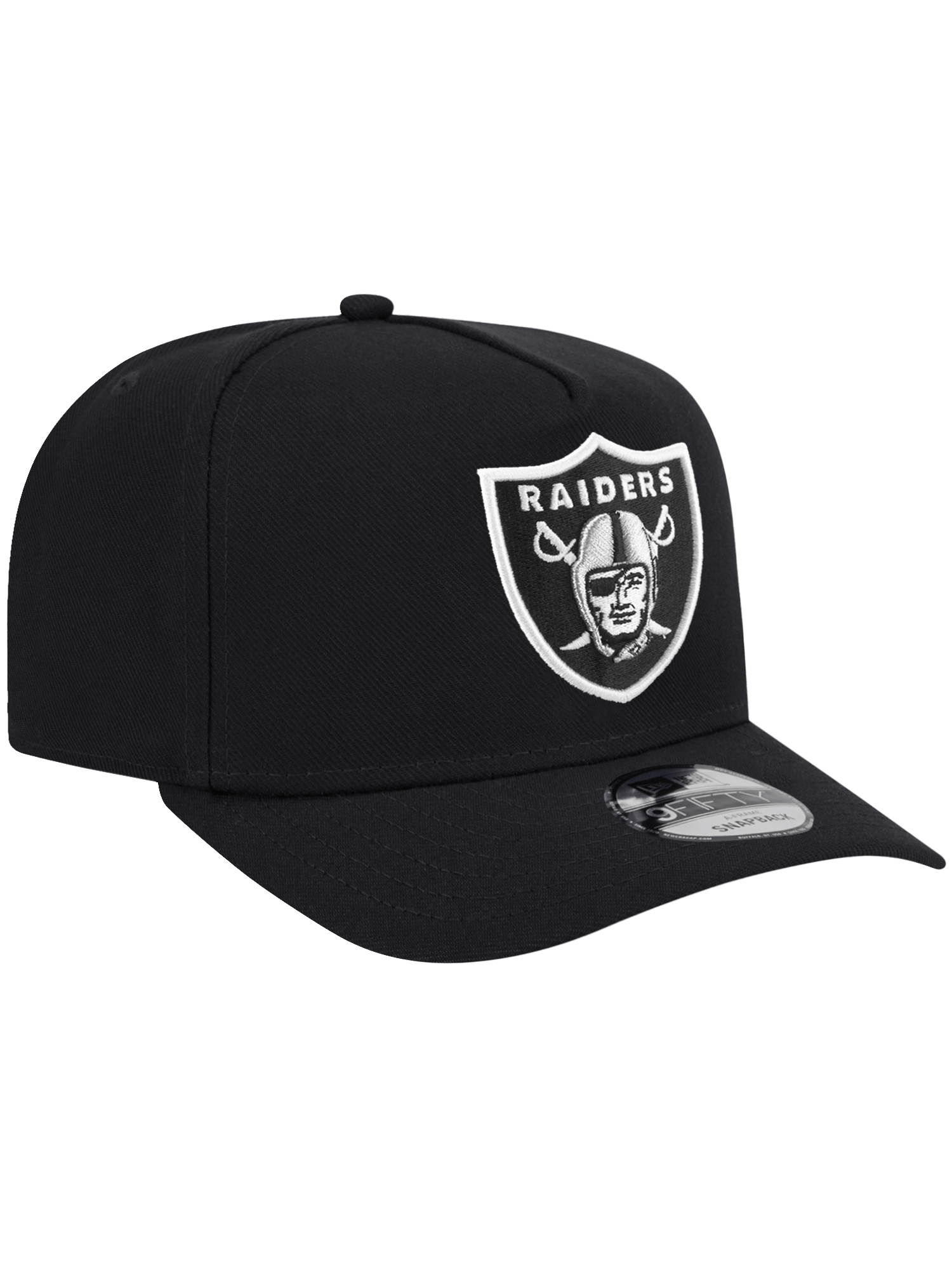 Las Vegas Raiders New Era NFL Team 9FIFTY A-Frame Pre-Curved Snapback Hat - Black