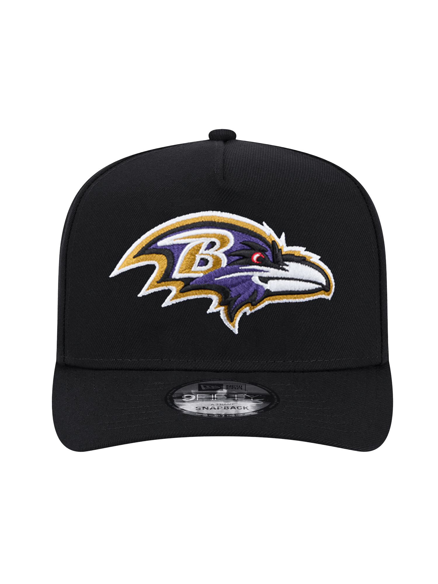 Baltimore Ravens New Era NFL Team 9FIFTY A-Frame Pre-Curved Snapback Hat - Black