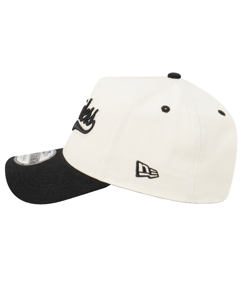 Las Vegas Raiders New Era NFL Script 9FORTY A-Frame Snapback Hat - Chrome