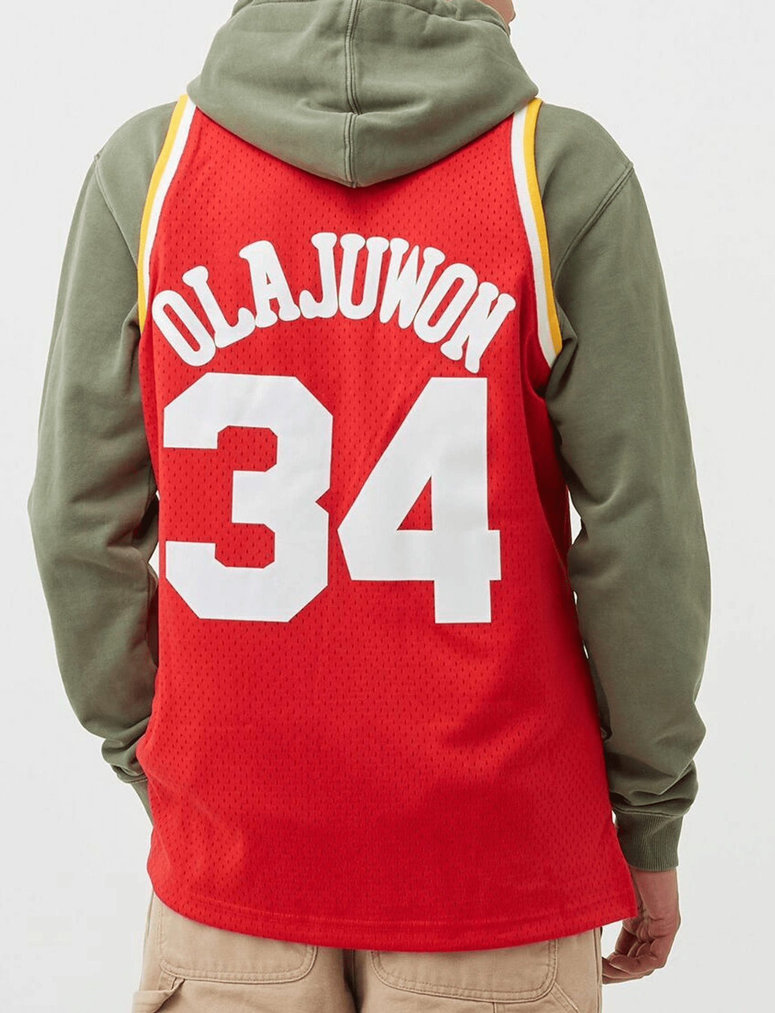 Hakeem Olajuwon Houston Rockets Mitchell & Ness NBA 93-94 Road Swingman Jersey - Red