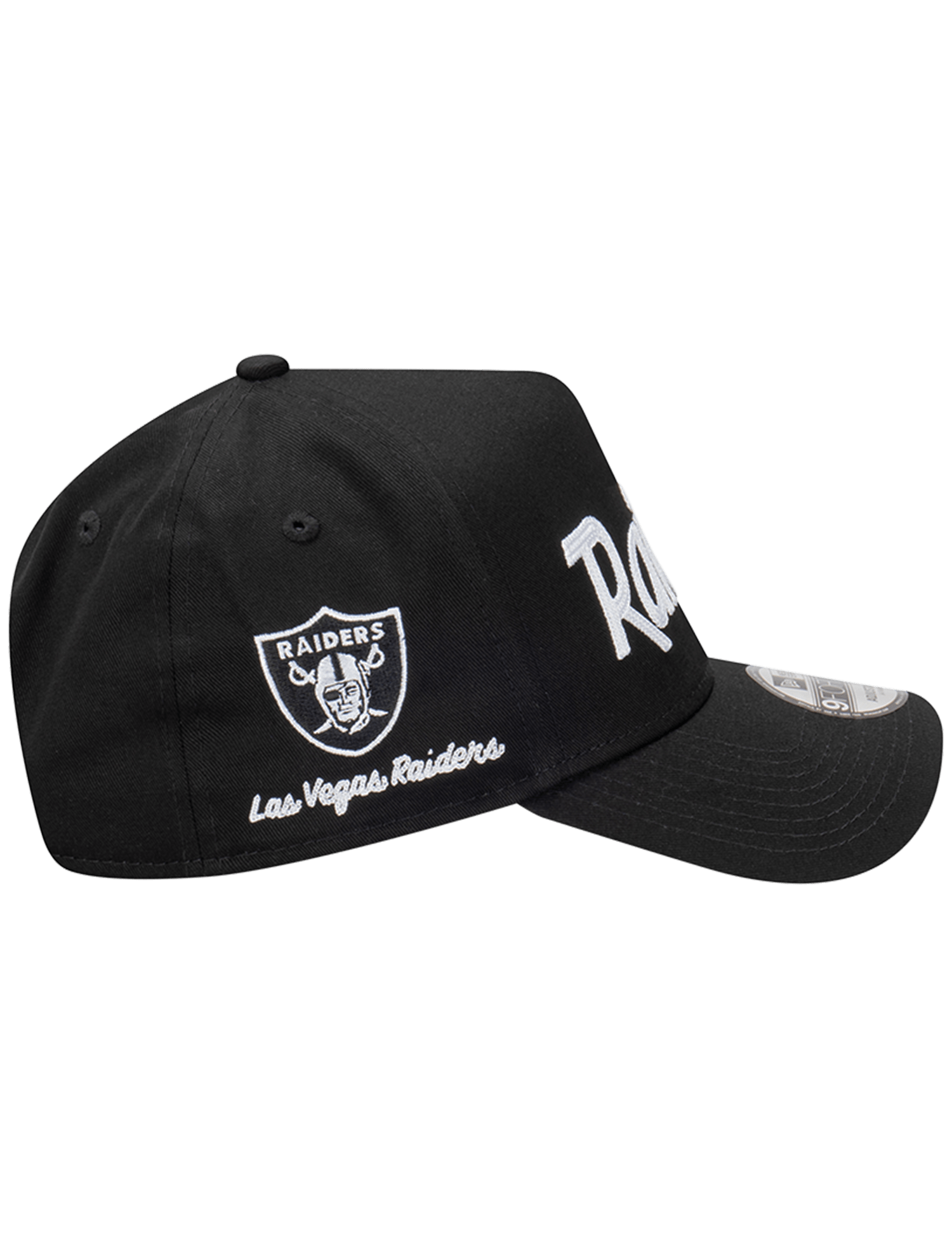 Las Vegas Raiders New Era NFL Chain Script 9FORTY A-Frame Snapback Hat - Black