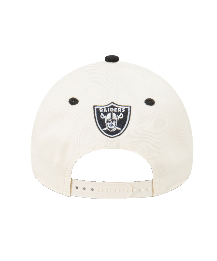 Las Vegas Raiders New Era NFL Script 9FORTY A-Frame Snapback Hat - Chrome