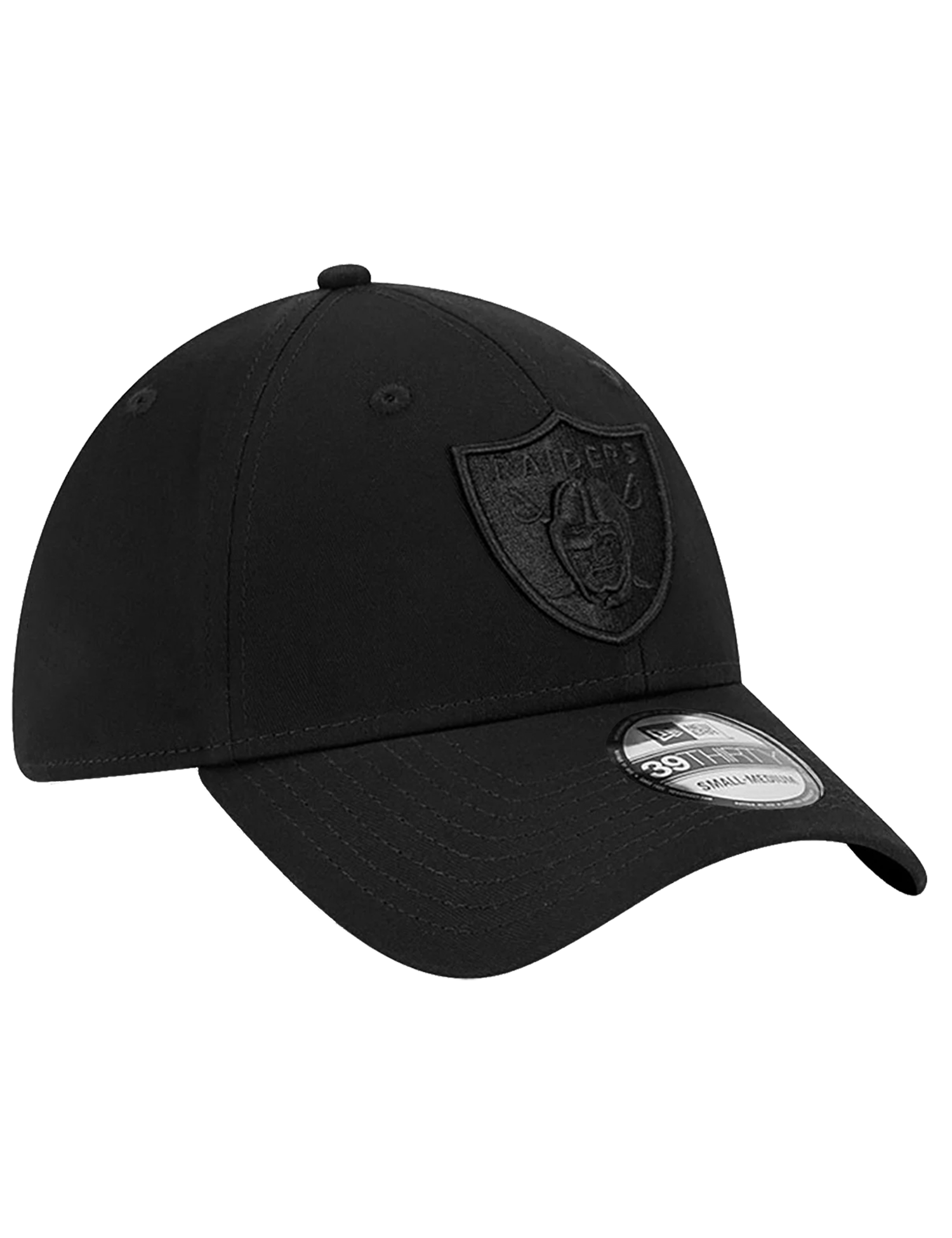 Las Vegas Raiders New Era NFL Black On Black 39THIRTY Stretch-Fit Hat - Black