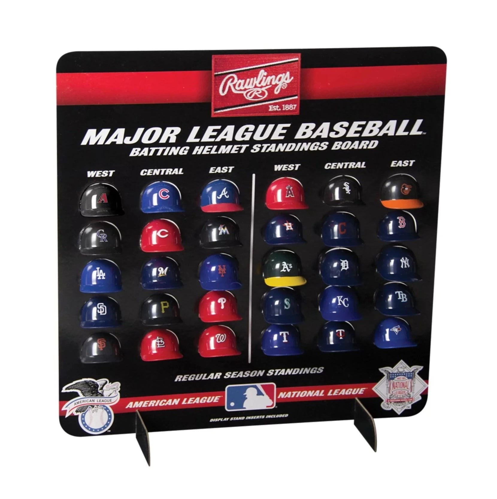 Rawlings MLB Batting Helmets Standings Board Display