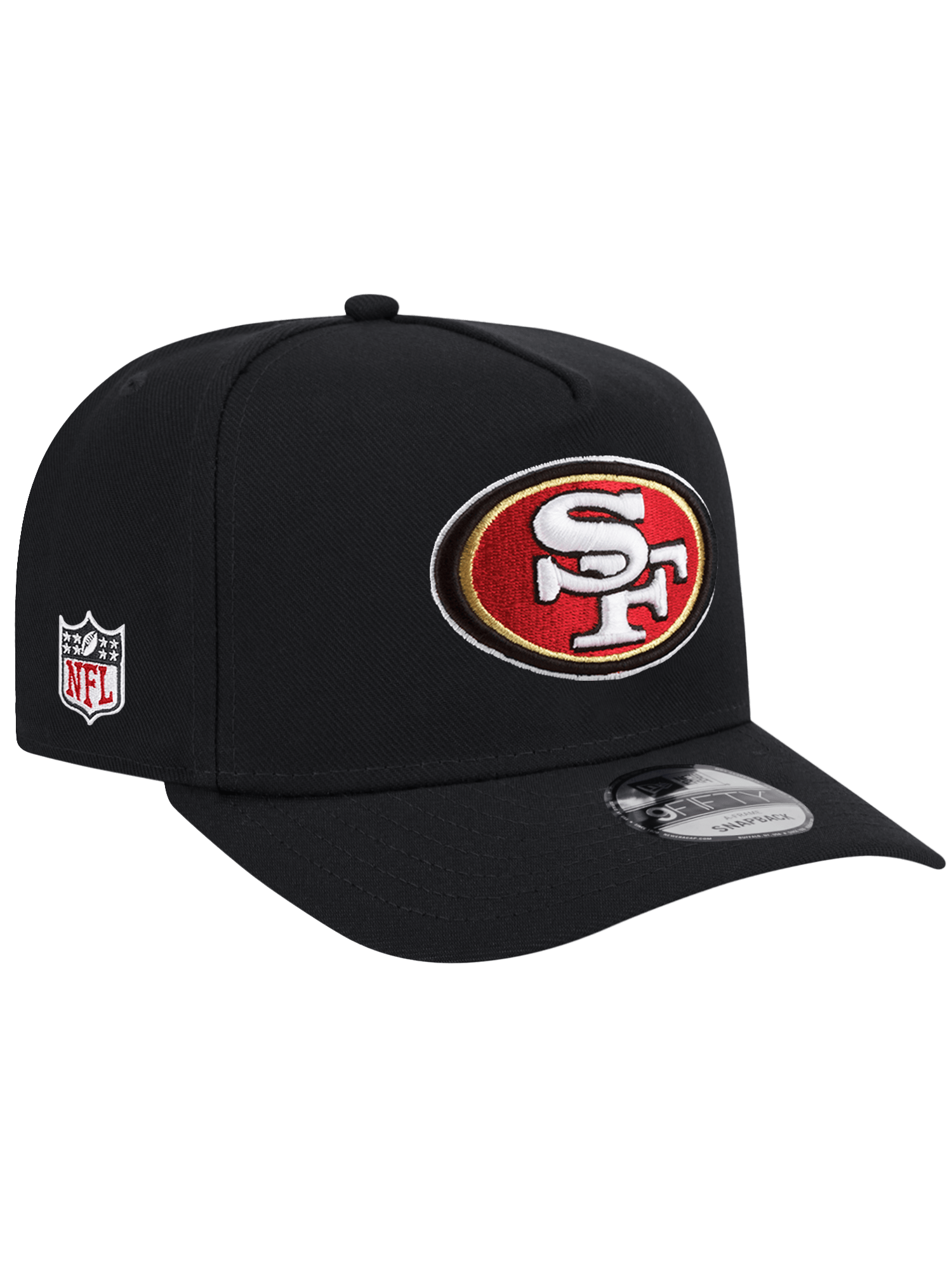 San Francisco 49ers New Era NFL Team 9FIFTY A-Frame Pre-Curved Snapback Hat - Black