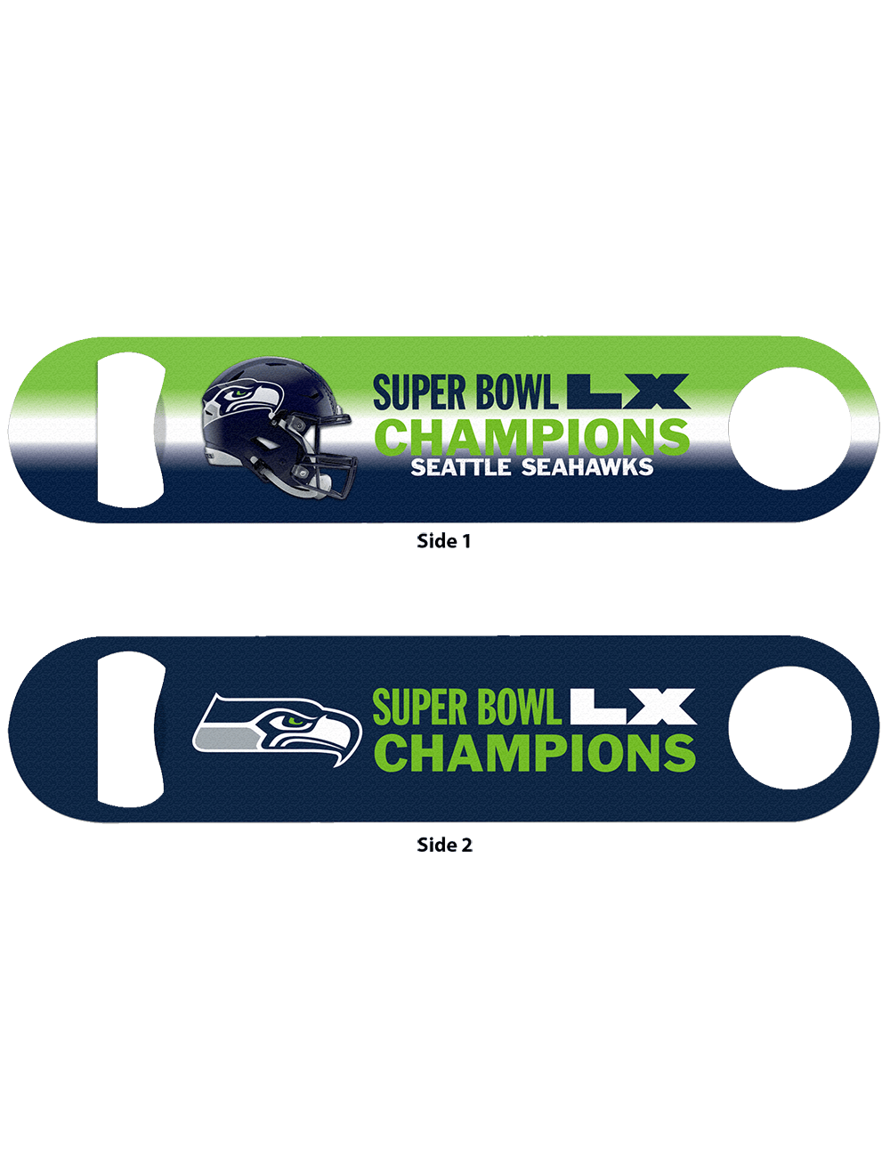 Seattle Seahawks Wincraft NFL Super Bowl LX Champs Double Sided Metal Bottle Opener