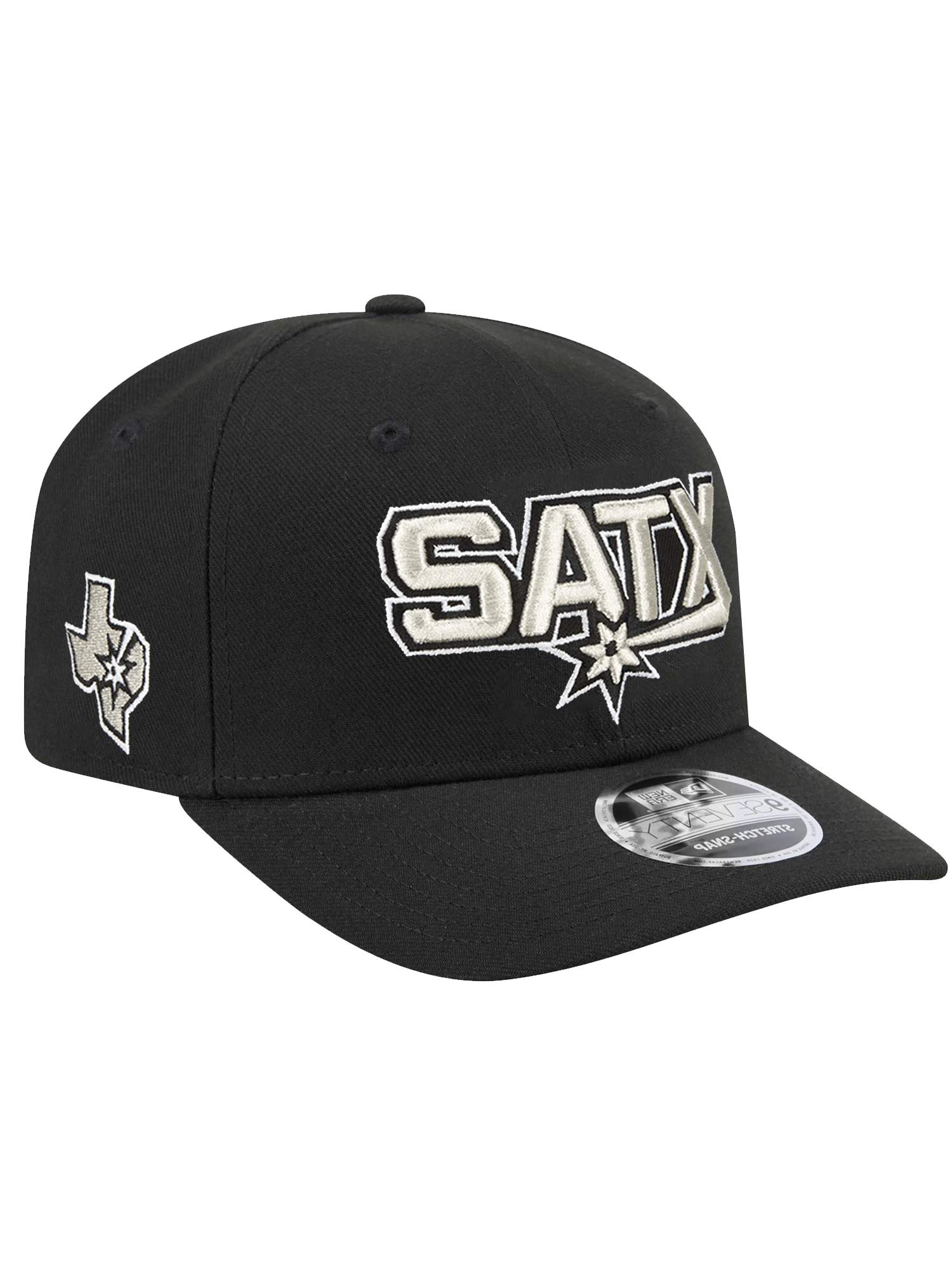 San Antonio Spurs New Era NBA Statement 9SEVENTY Stretch Snapback Hat - Black