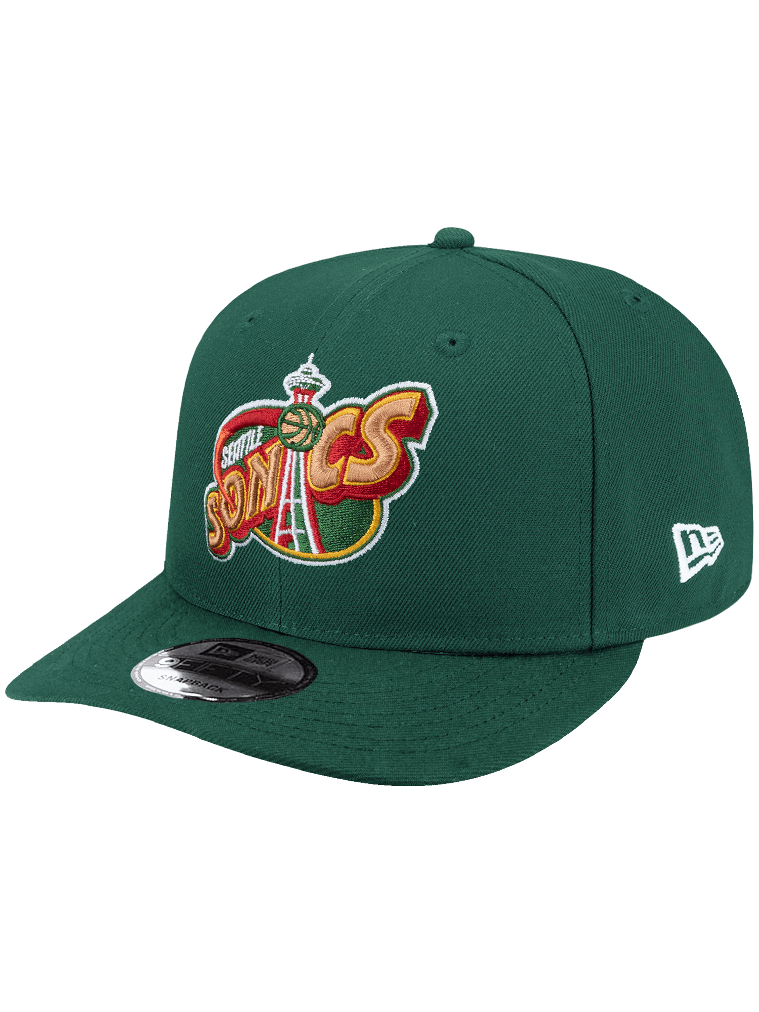 Seattle Supersonics New Era NBA HWC 9FIFTY Pre-Curved Snapback Hat - Dark Green