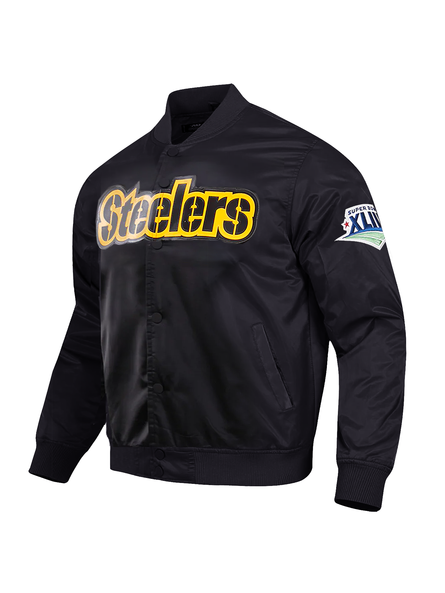 Pittsburgh Steelers Pro Standard NFL Team Classic Satin Button Jacket - Black