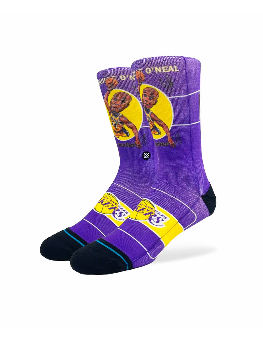 Shaquille O'Neal Los Angeles Lakers Stance NBA Retro Big Head Crew Socks