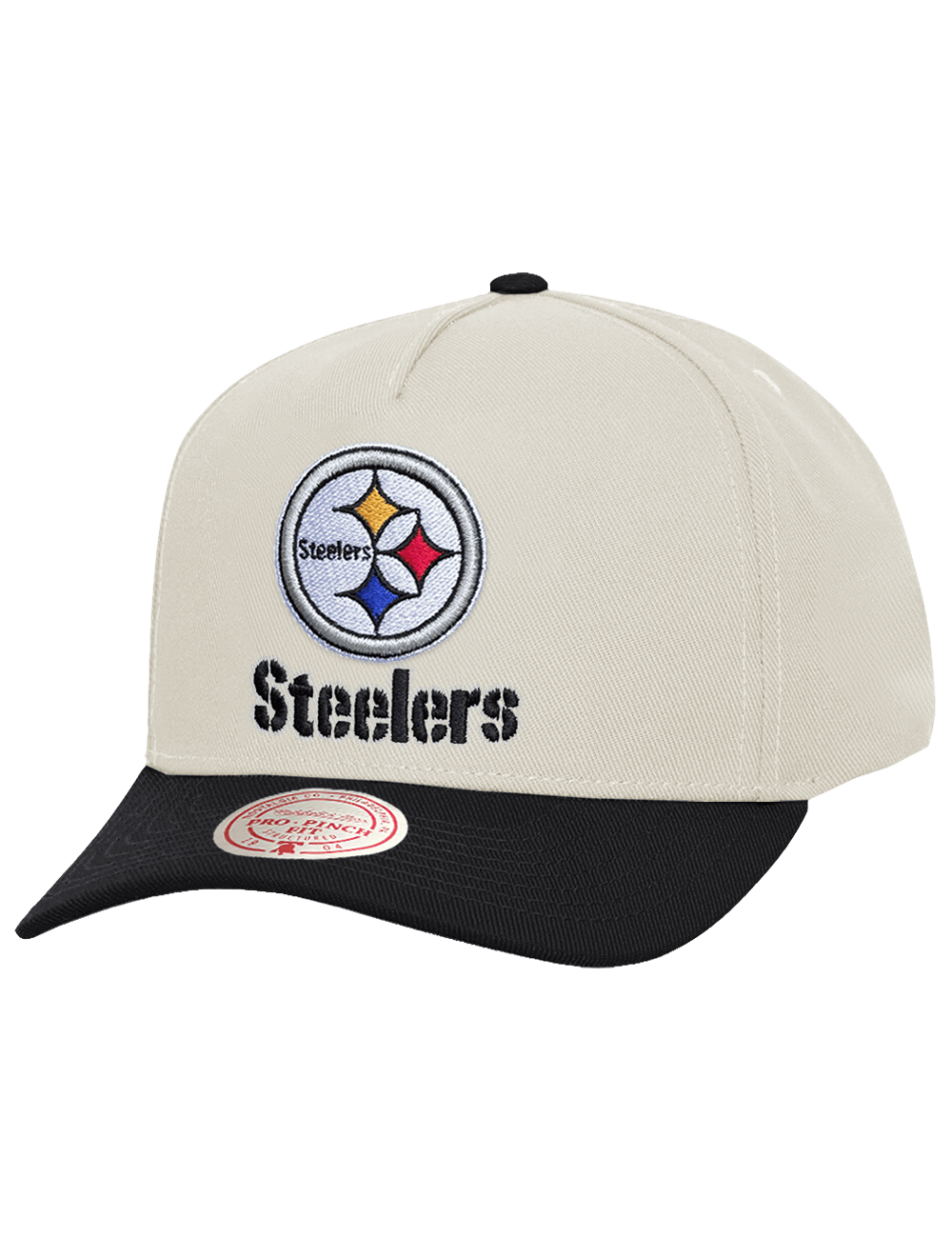 Pittsburgh Steelers Mitchell & Ness NFL Throwback Pro Pinch Snapback Hat - Chrome