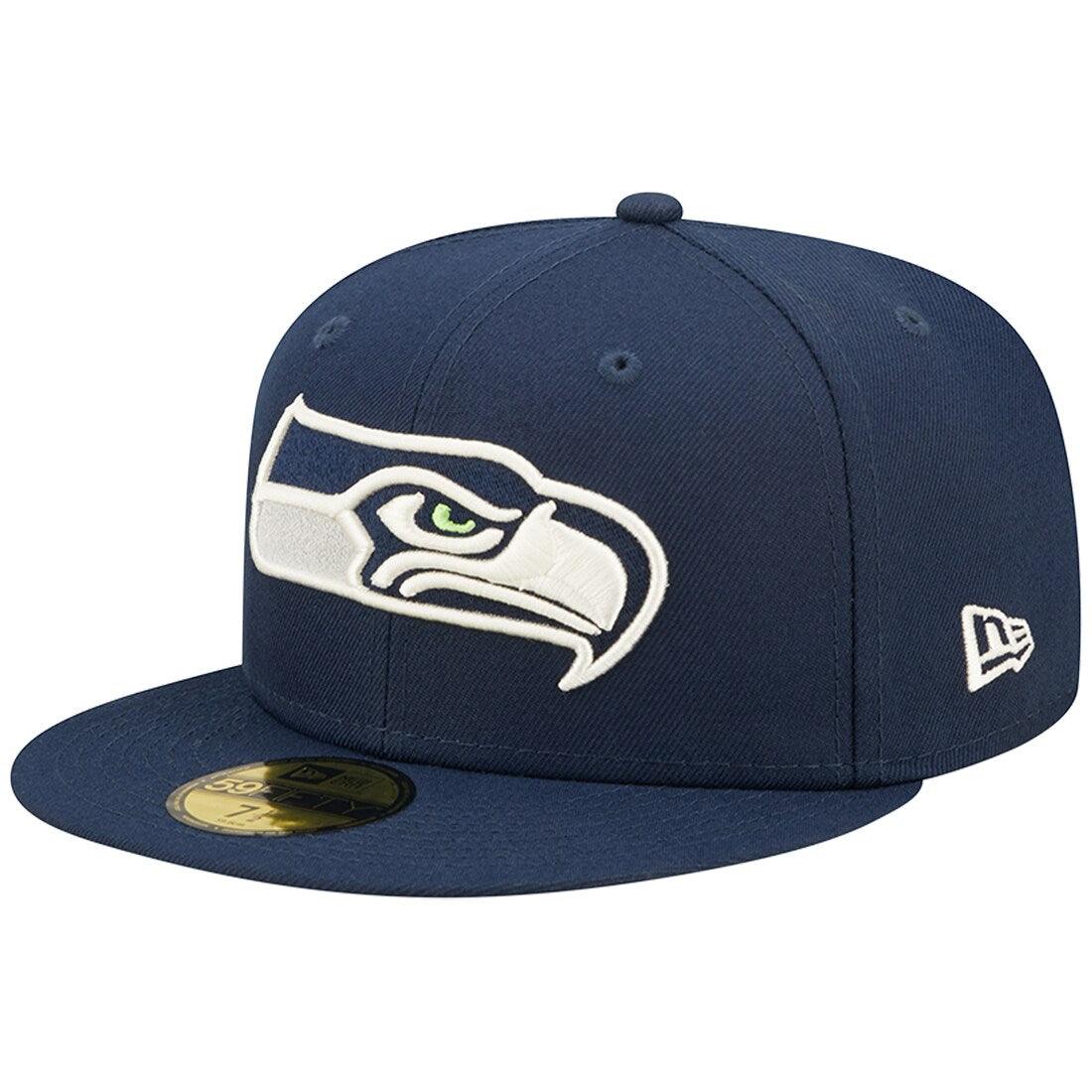 Seattle Seahawks New Era NFL Pop Sweat 59FIFTY Fitted Hat - Navy