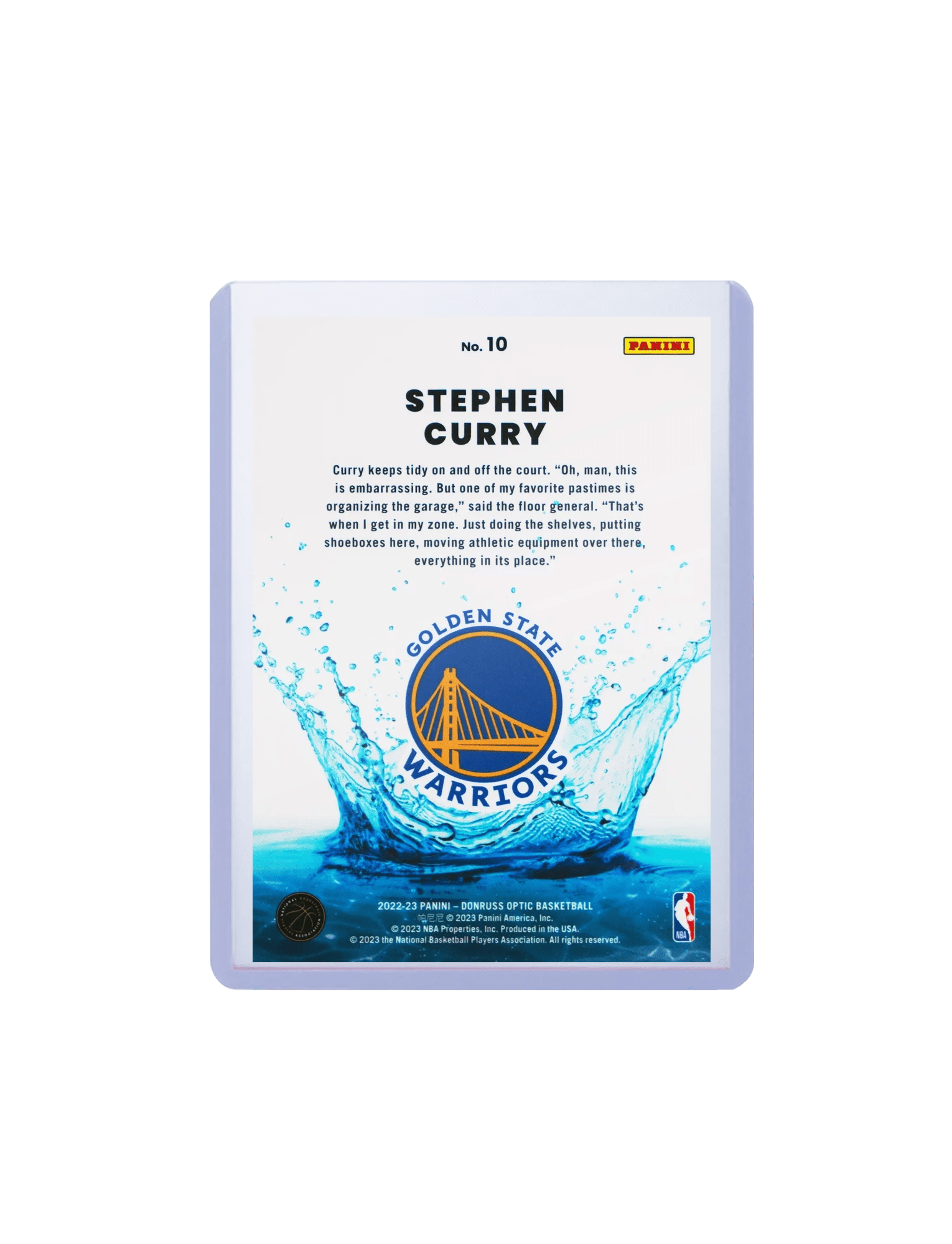 Steph Curry Golden State Warriors Panini NBA 22-23 Optic Splash Card