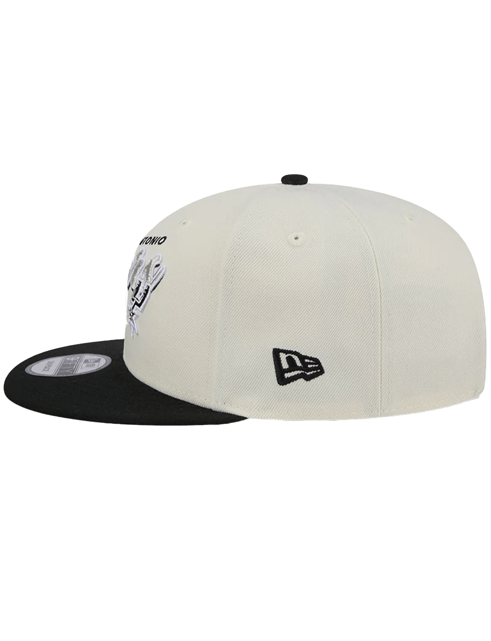 San Antonio Spurs New Era NBA 2 Tone Script 9FIFTY Snapback Hat - Chrome White