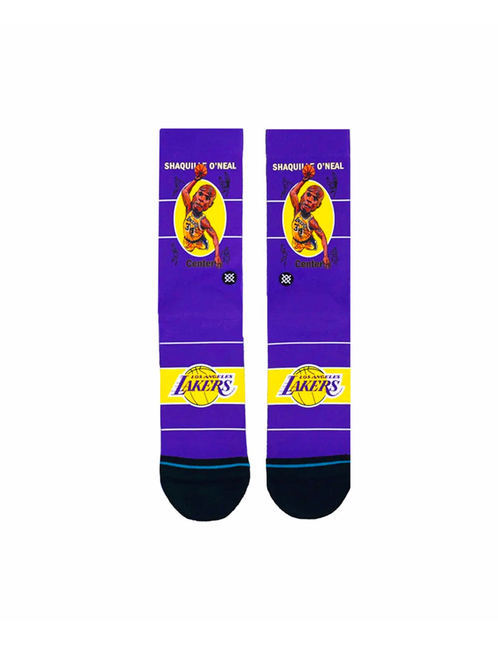 Shaquille O'Neal Los Angeles Lakers Stance NBA Retro Big Head Crew Socks