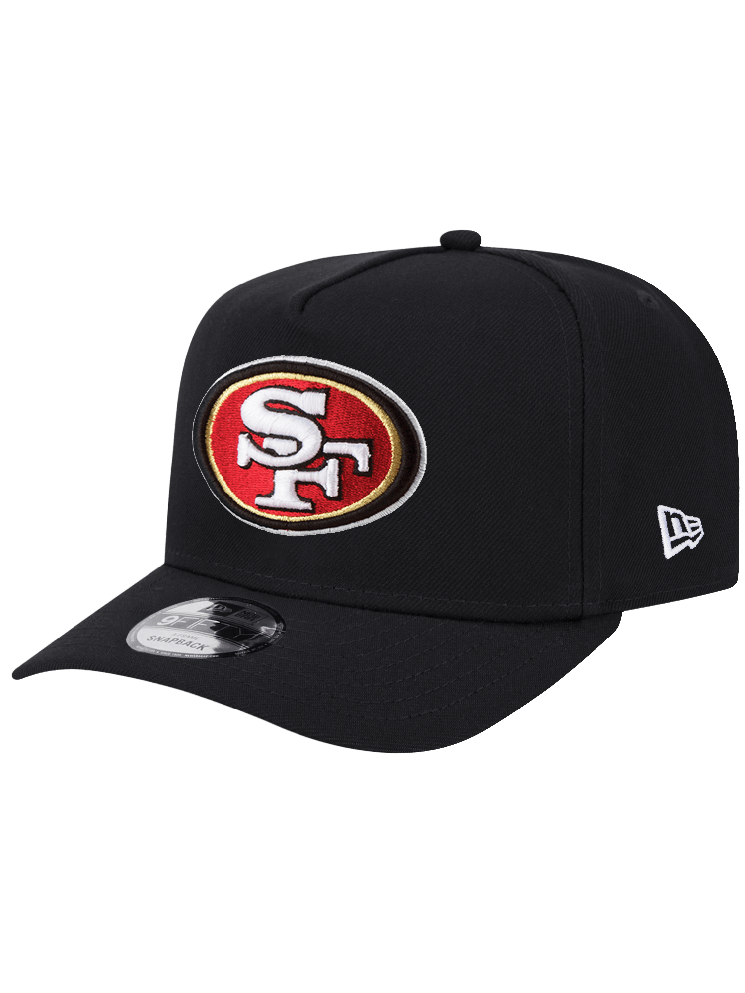 San Francisco 49ers New Era NFL Team 9FIFTY A-Frame Pre-Curved Snapback Hat - Black