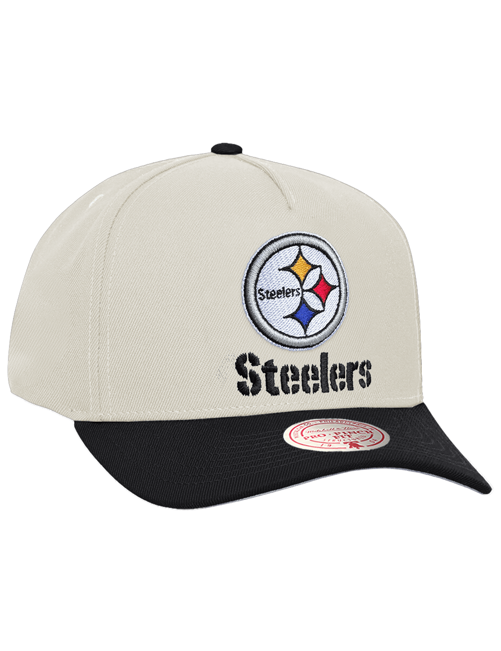 Pittsburgh Steelers Mitchell & Ness NFL Throwback Pro Pinch Snapback Hat - Chrome