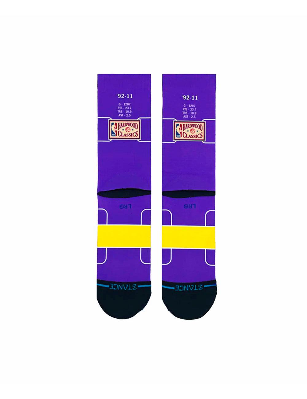 Shaquille O'Neal Los Angeles Lakers Stance NBA Retro Big Head Crew Socks