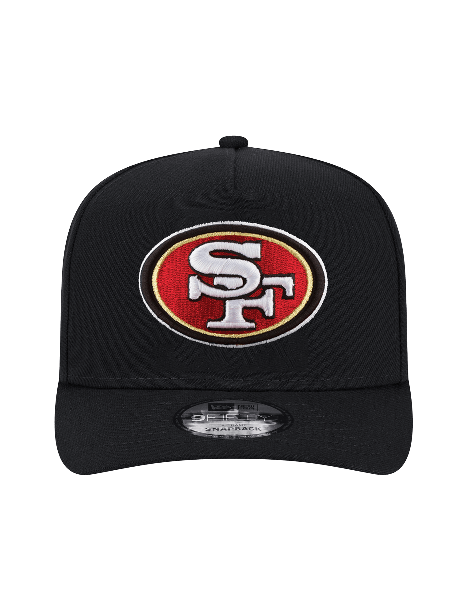 San Francisco 49ers New Era NFL Team 9FIFTY A-Frame Pre-Curved Snapback Hat - Black