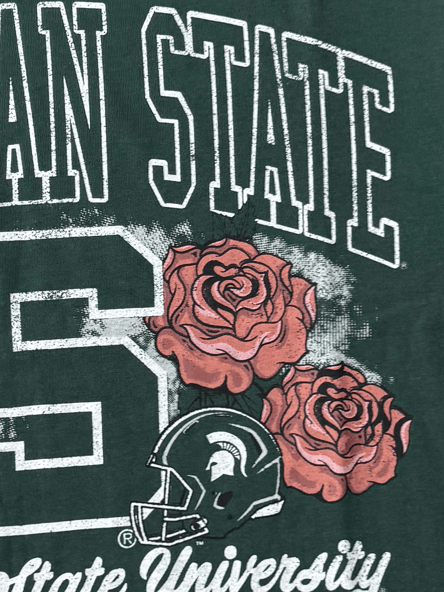 Michigan State Spartans Mitchell & Ness NCAA Champs Arch Vintage T-Shirt - Washed Green