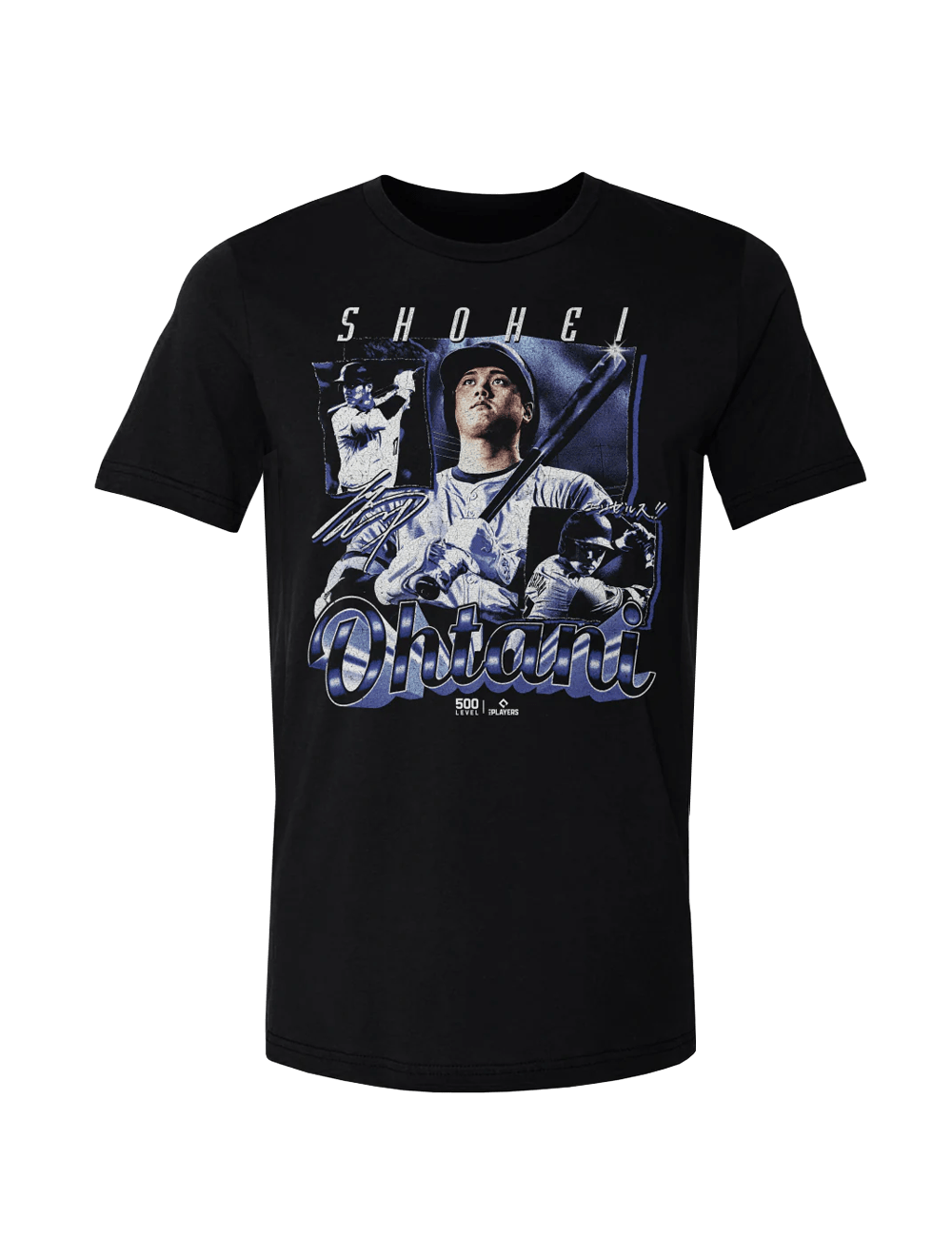 Shohei Ohtani Los Angeles Dodgers 500 Level MLB Grunge T-Shirt - Black