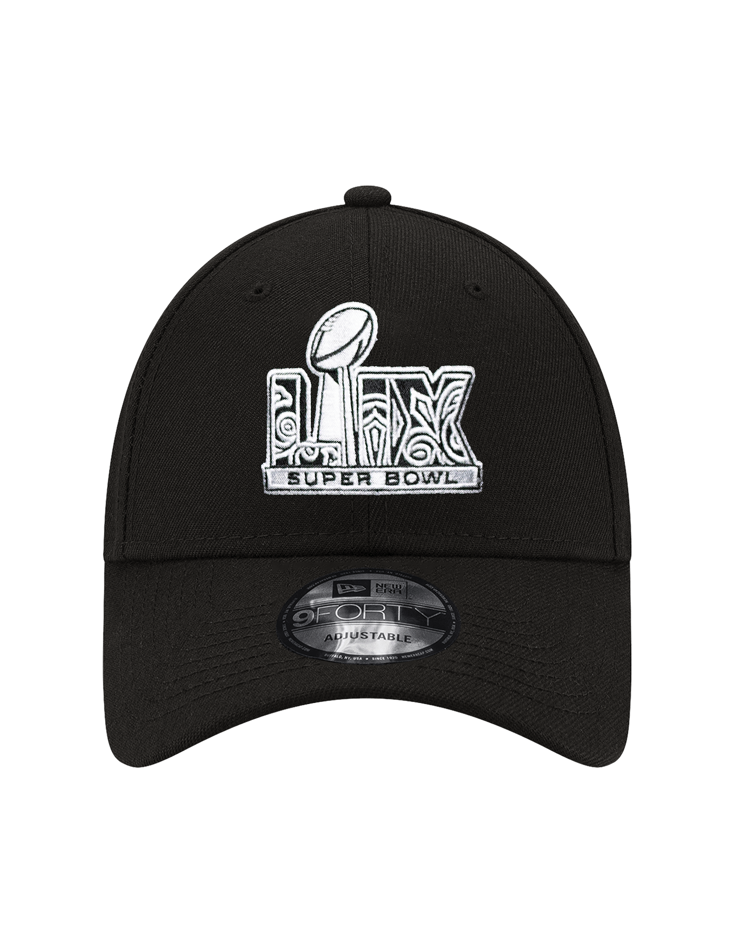 Super Bowl LIX New Era NFL BW Logo 9FORTY Snapback Hat - Black