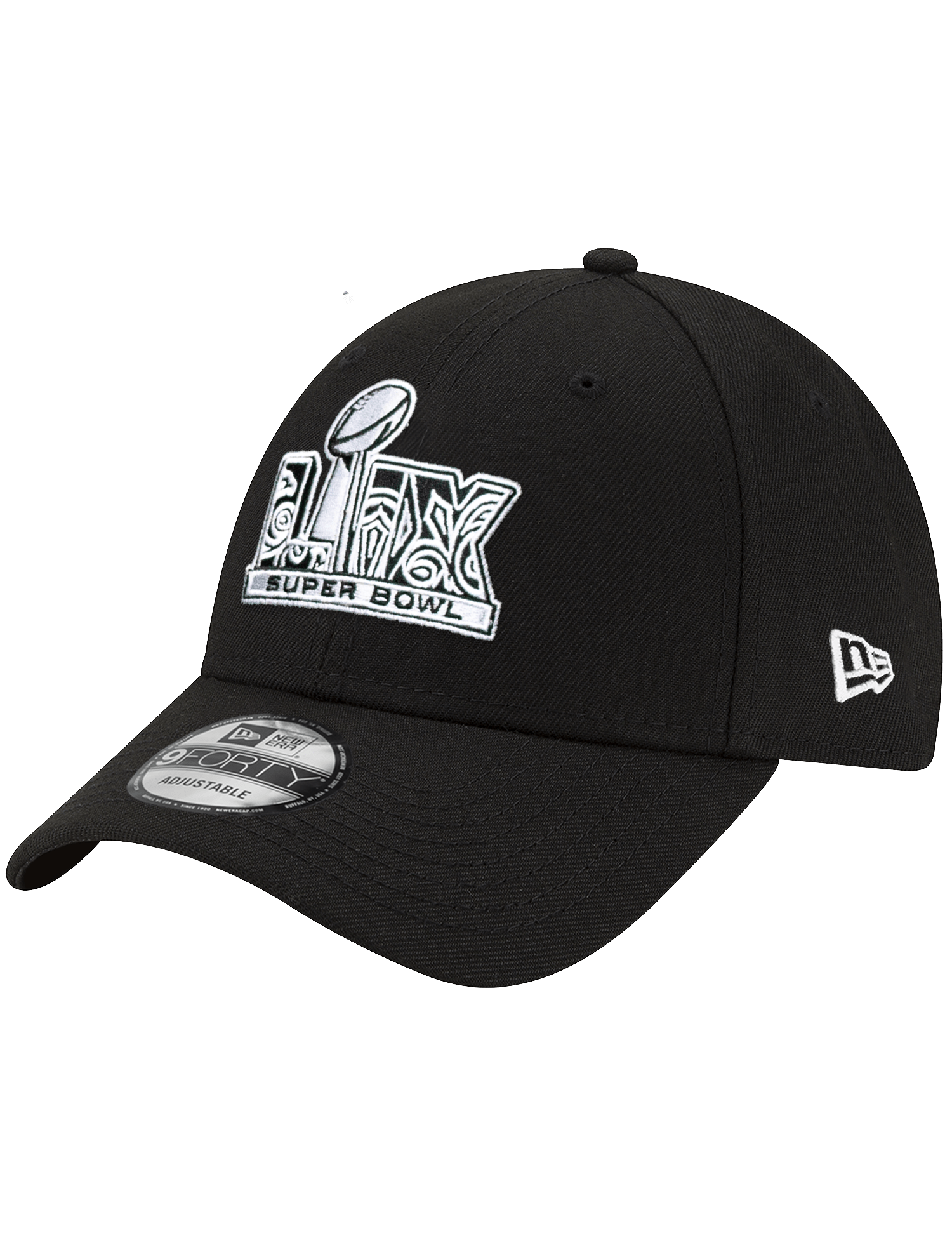Super Bowl LIX New Era NFL BW Logo 9FORTY Snapback Hat - Black